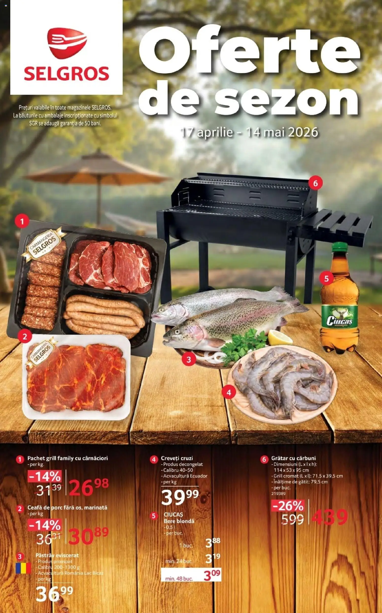 Previzualizarea de cataloage: Selgros Selgros Catalog Oferte de sezon valabil de la 17.04.2026 - Grătar, Bere, Pastrav, Grill, Ceafa de porc