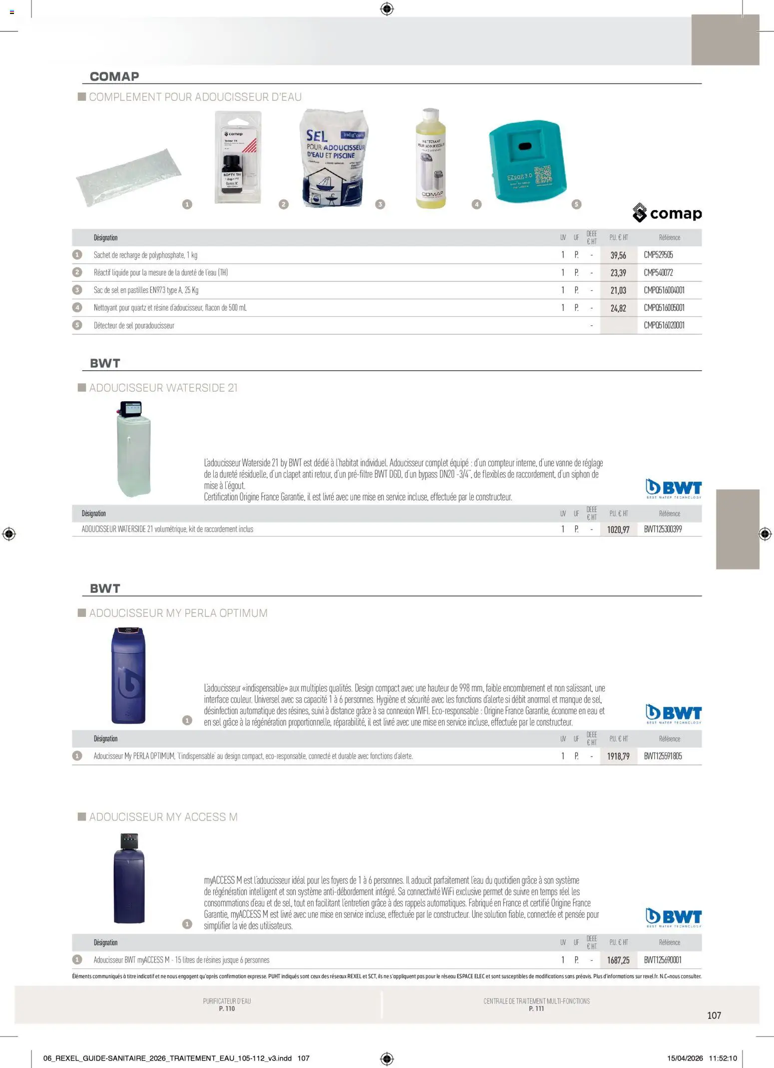 Prévisualisation de Rexel - Brochure Sanitaire du magasin Rexel formulaire valide 20/04/2026 - Piscine, Livre, Sac, Sel, Hygiène, Purificateur