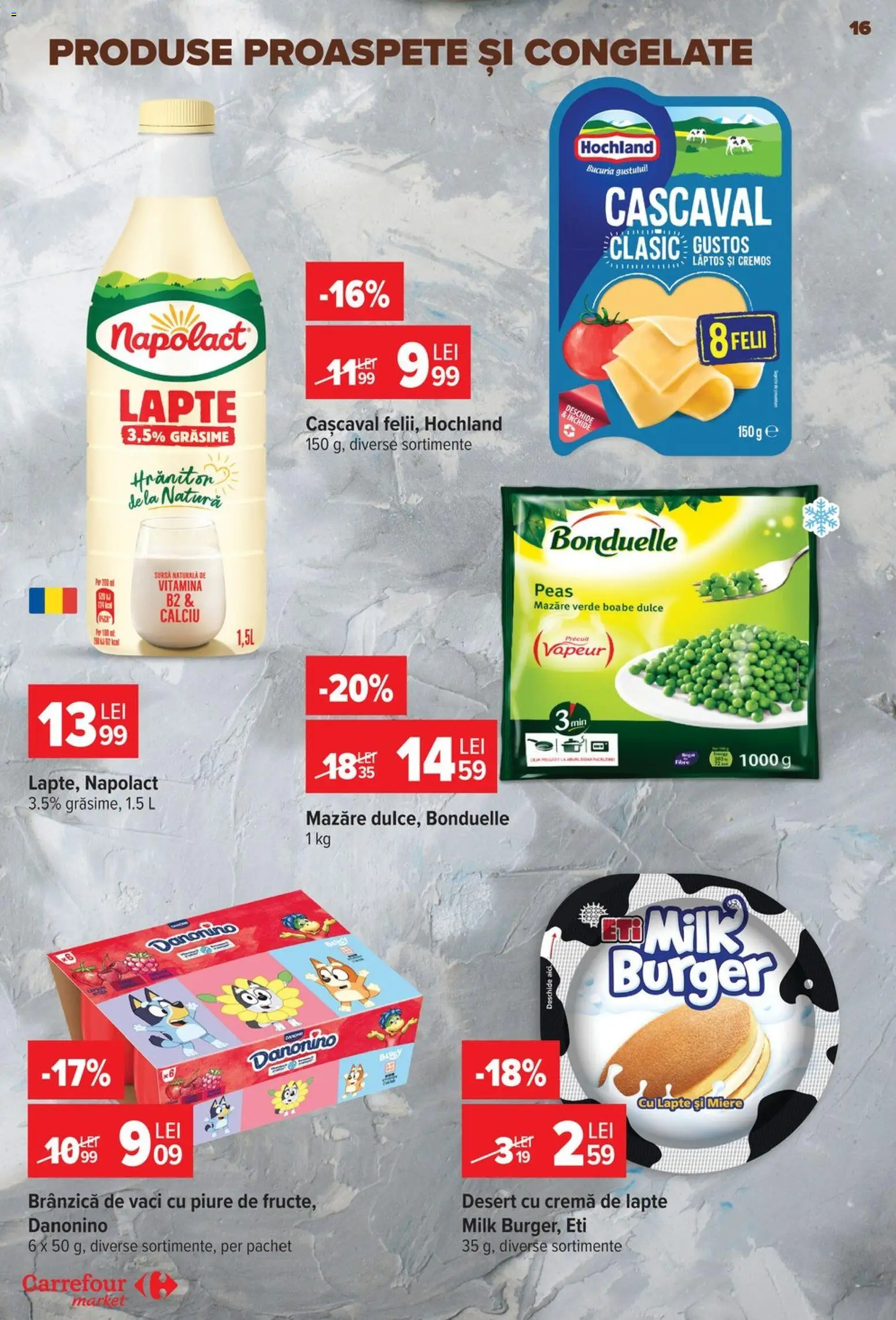 Previzualizarea de cataloage: Carrefour Carrefour Catalog Market valabil de la 28.10.2026 - Burger, Desert, Lapte, Cașcaval, Miere, Cremă, Hochland, Mazăre