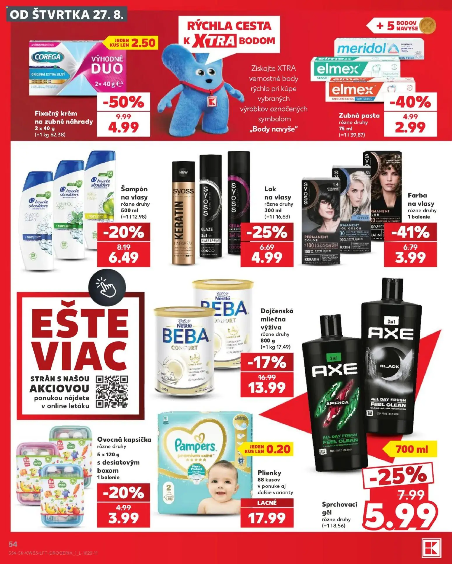 Náhľad Kaufland letáku platného od 27.08.2026 - Plienky, Beba, Šampón, Zubná pasta, Krém