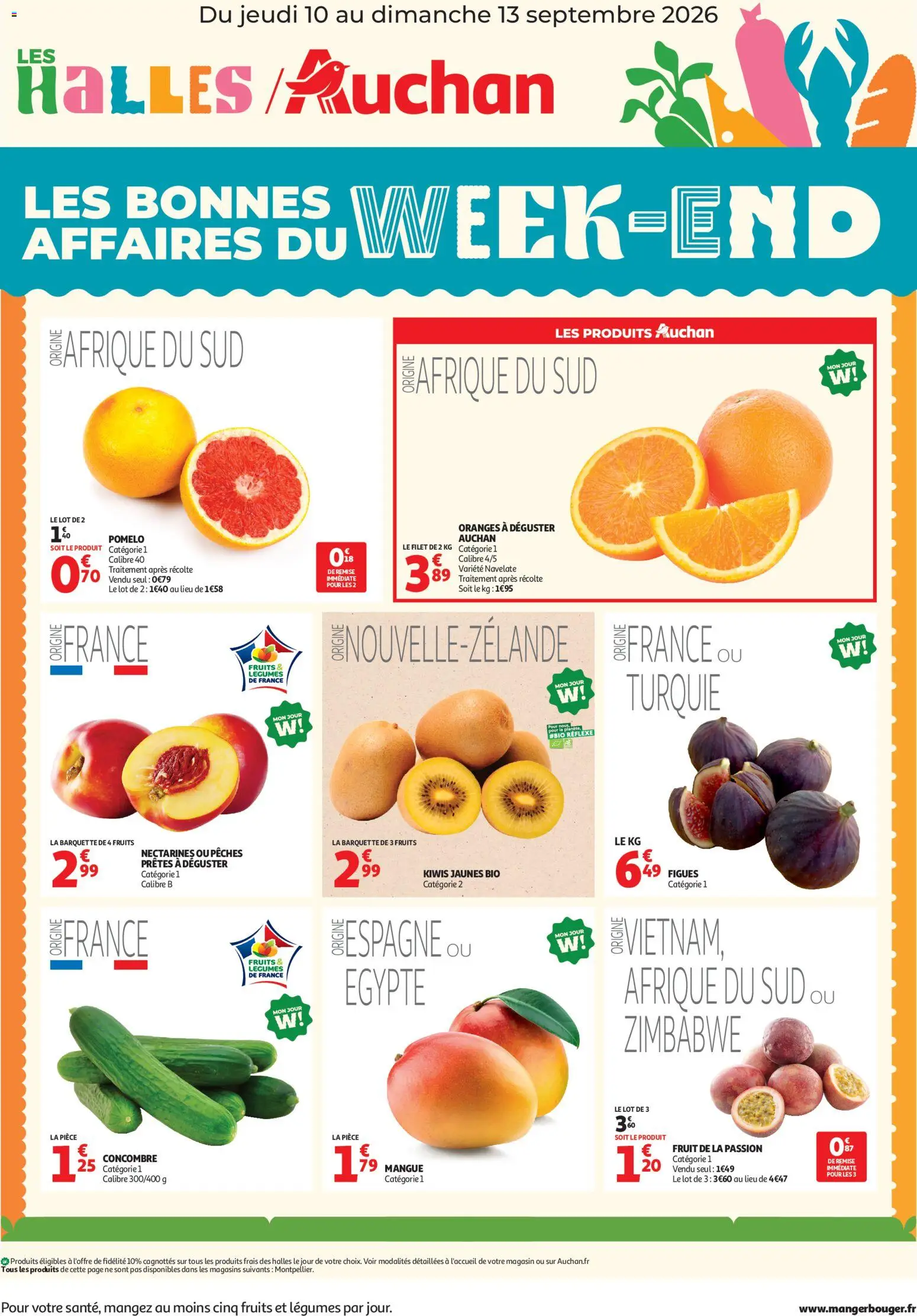 Voorbeeld van Auchan Les bons plan du week end dans votre hyper van winkel Auchan geldig vanaf 10/09/2026