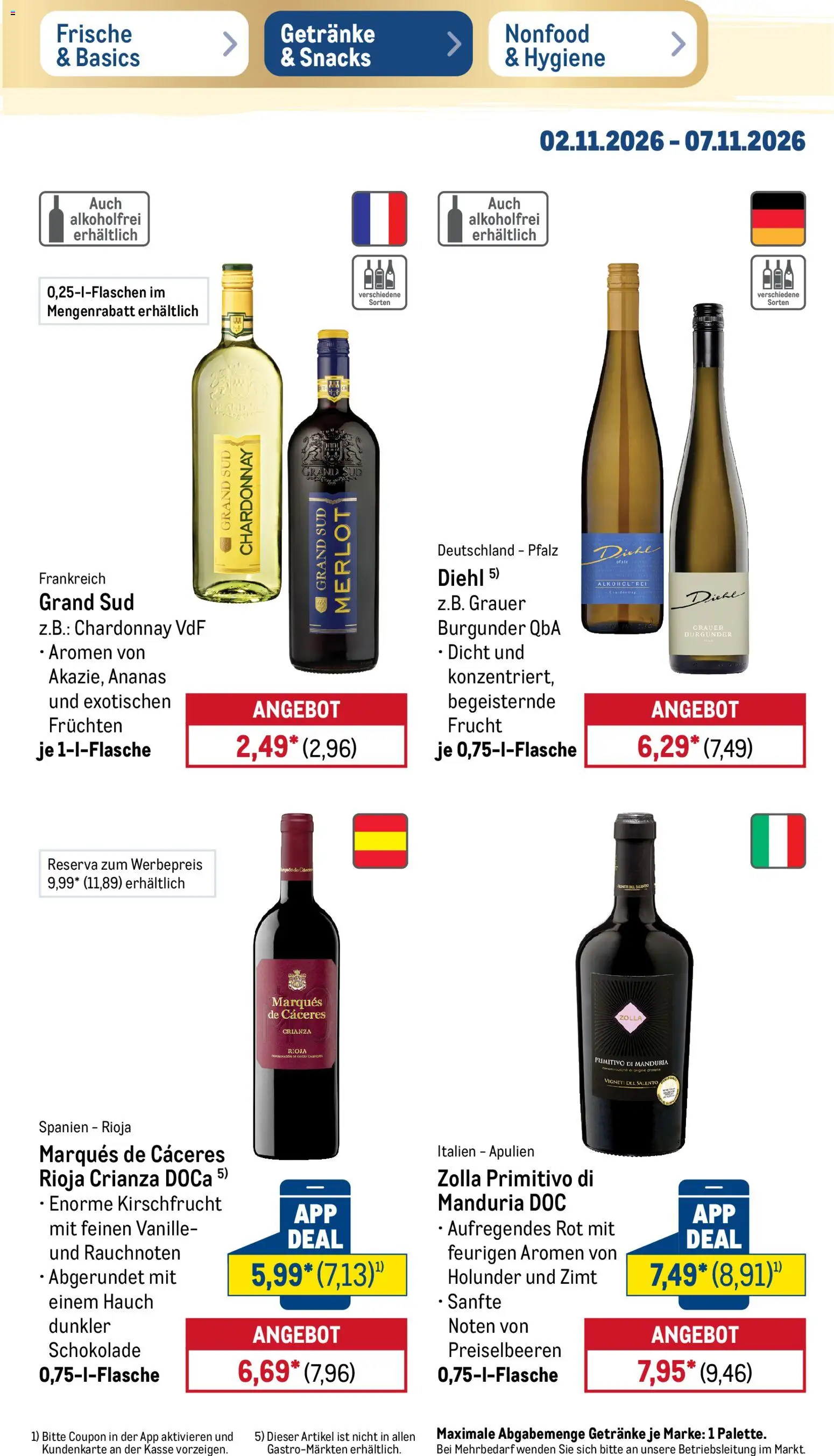 Vorschau von dem Prospekt des Geschäftes Metro, gültig ab dem 02.11.2026 - Schokolade, Ananas, Preiselbeeren, Vanille, Merlot, Grand sud