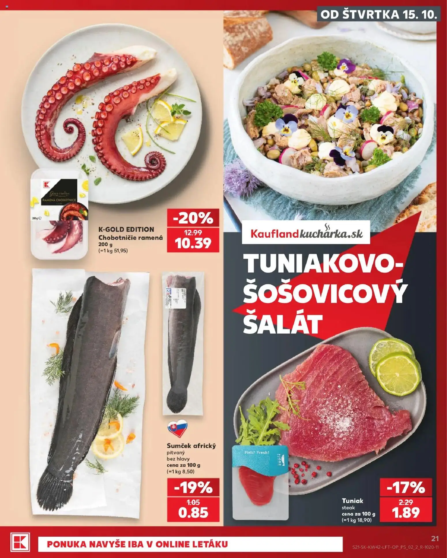 Náhľad Kaufland letáku platného od 15.10.2026 - Steak, Šalát, Tuniak