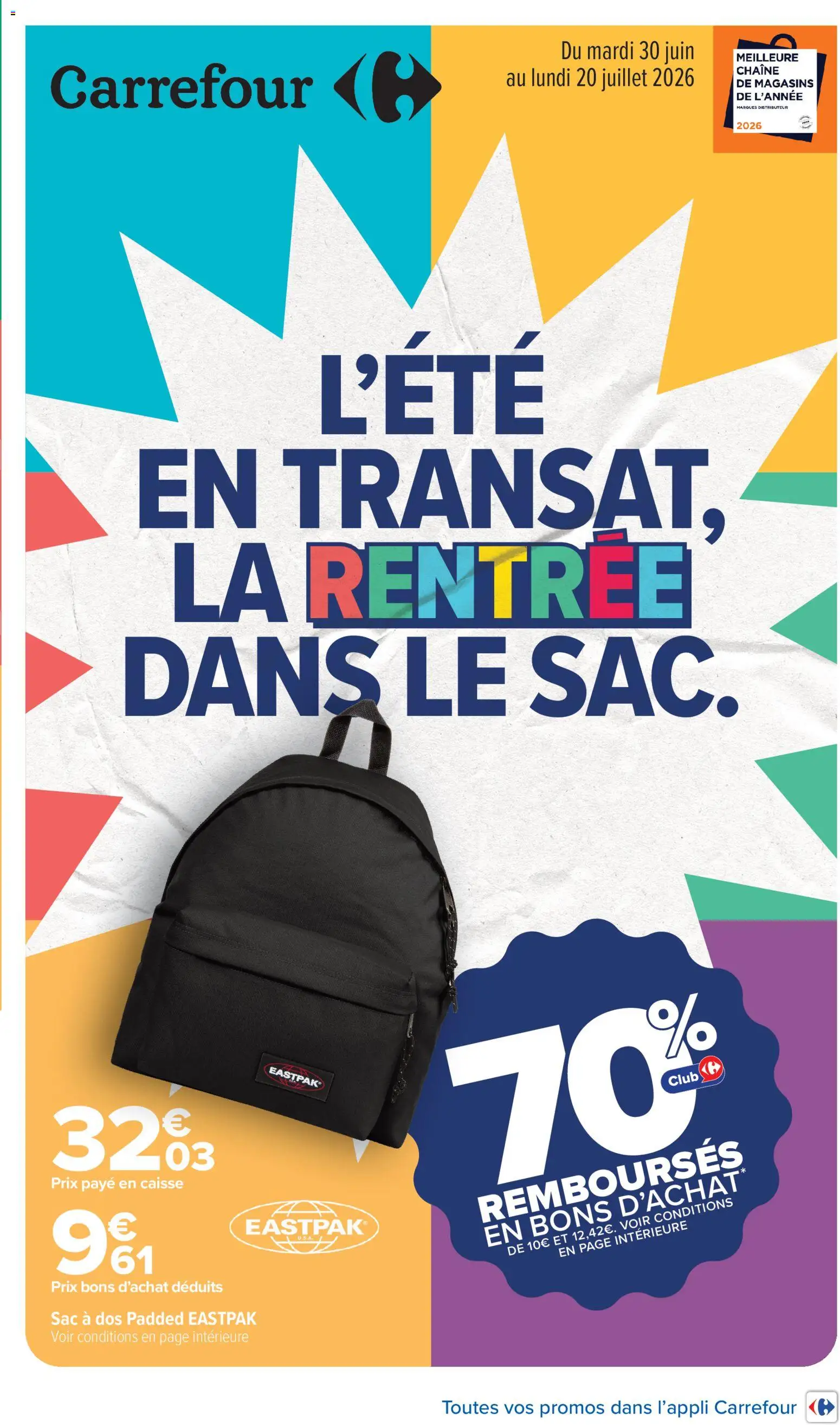 Prévisualisation de Carrefour L'été en transat, la rentrée dans le sac du magasin Carrefour formulaire valide 30/06/2026