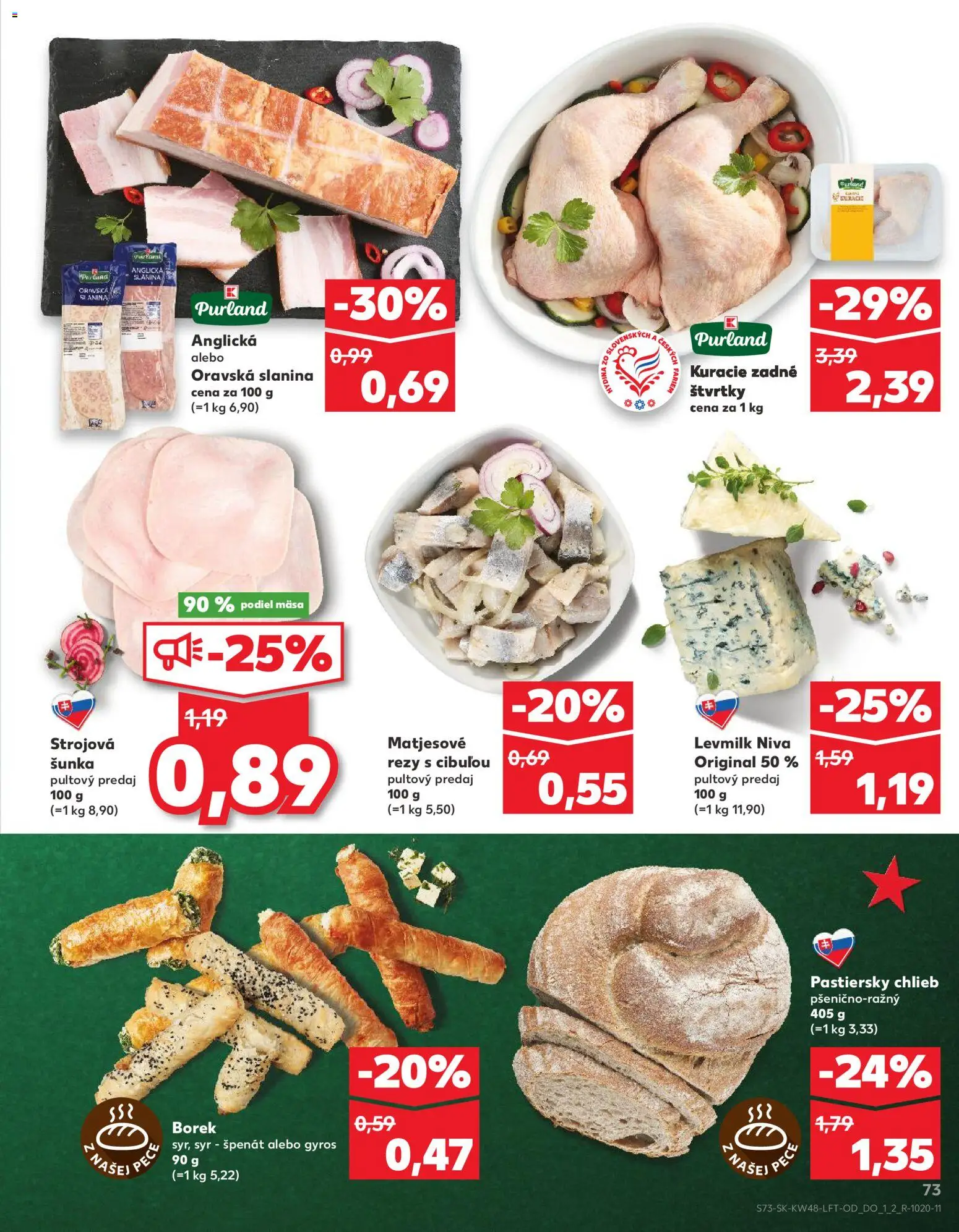 Náhľad Kaufland letáku platného od 27.11.2025 - Syr, Gyros, Chlieb, Niva, Šunka, Slanina, Anglická slanina