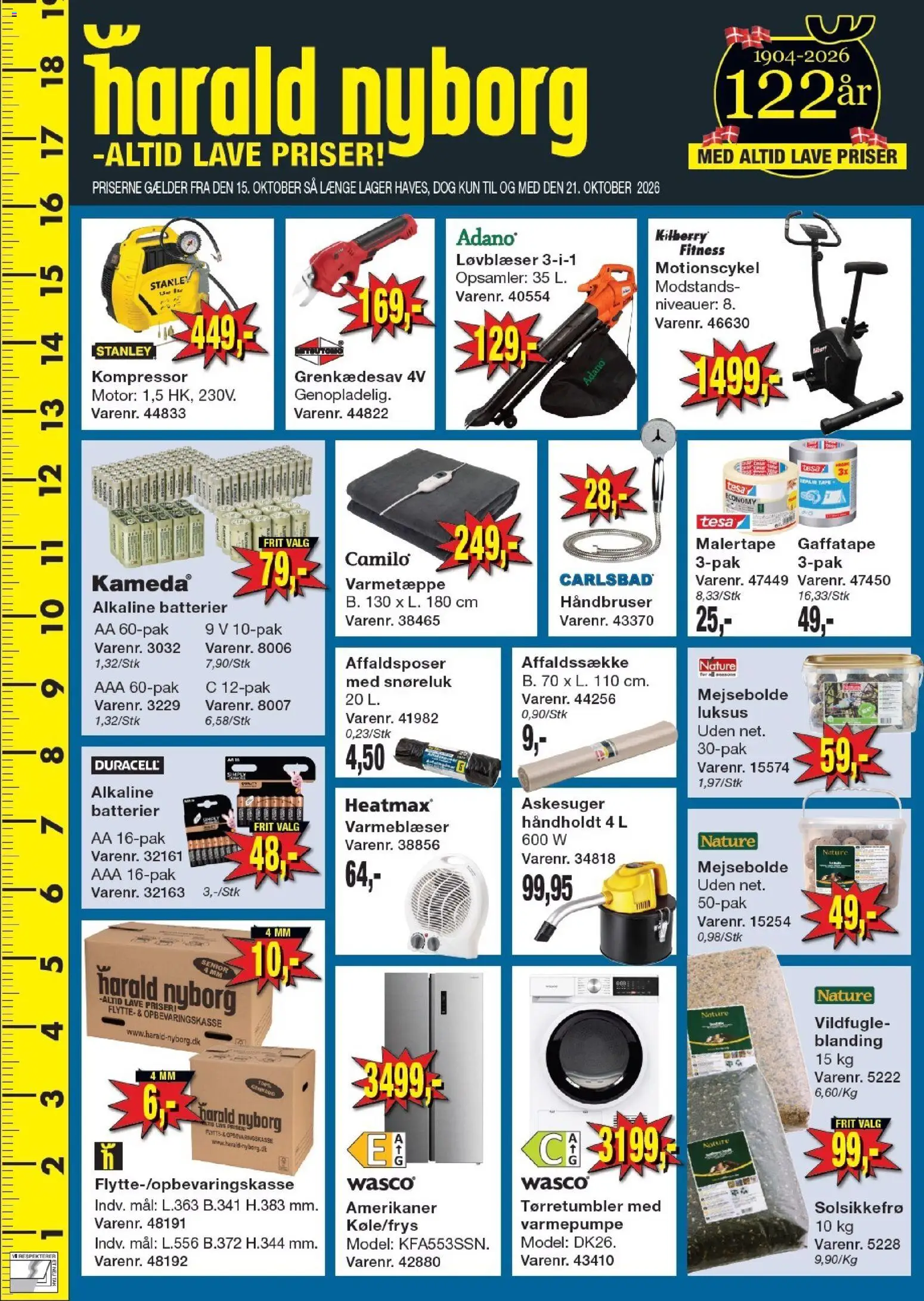 Eksempel på tilbudsavis Harald Nyborg - Tilbudsavis uge 42 fra butik Harald Nyborg gyldig fra 15/10/2026 - Tørretumbler, Batterier