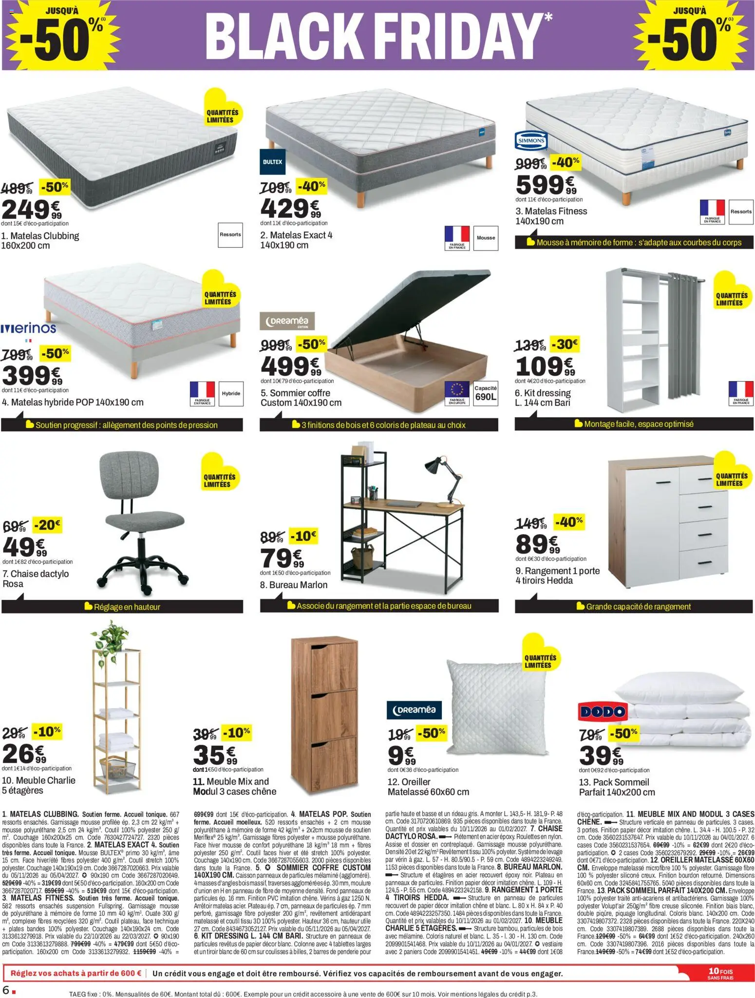 Prévisualisation de But Black Friday du magasin But formulaire valide 10/11/2026 - Meuble, Matelas, Dodo, Rideau, Penderie, Suspension, Mousse, Plateau