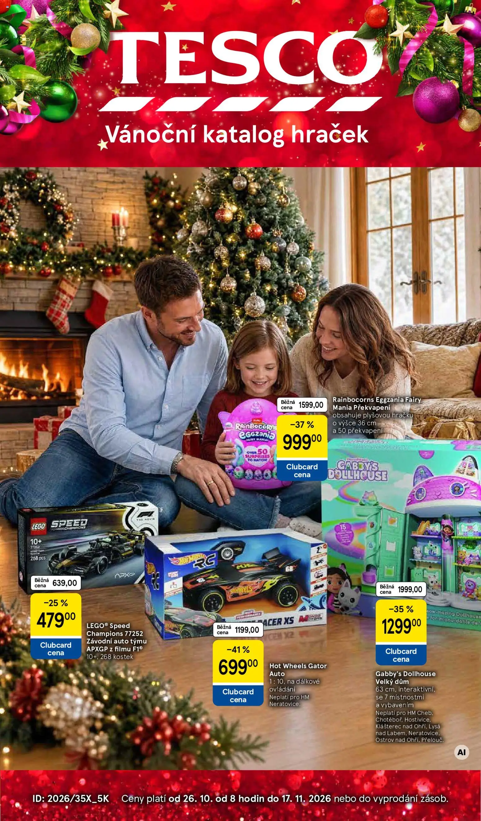 Náhled nabídky: Tesco Tesco leták - Vánoční katalog hraček platný od 26.10.2026 - LEGO, Hot Wheels, Gabby's Dollhouse, Rainbocorns