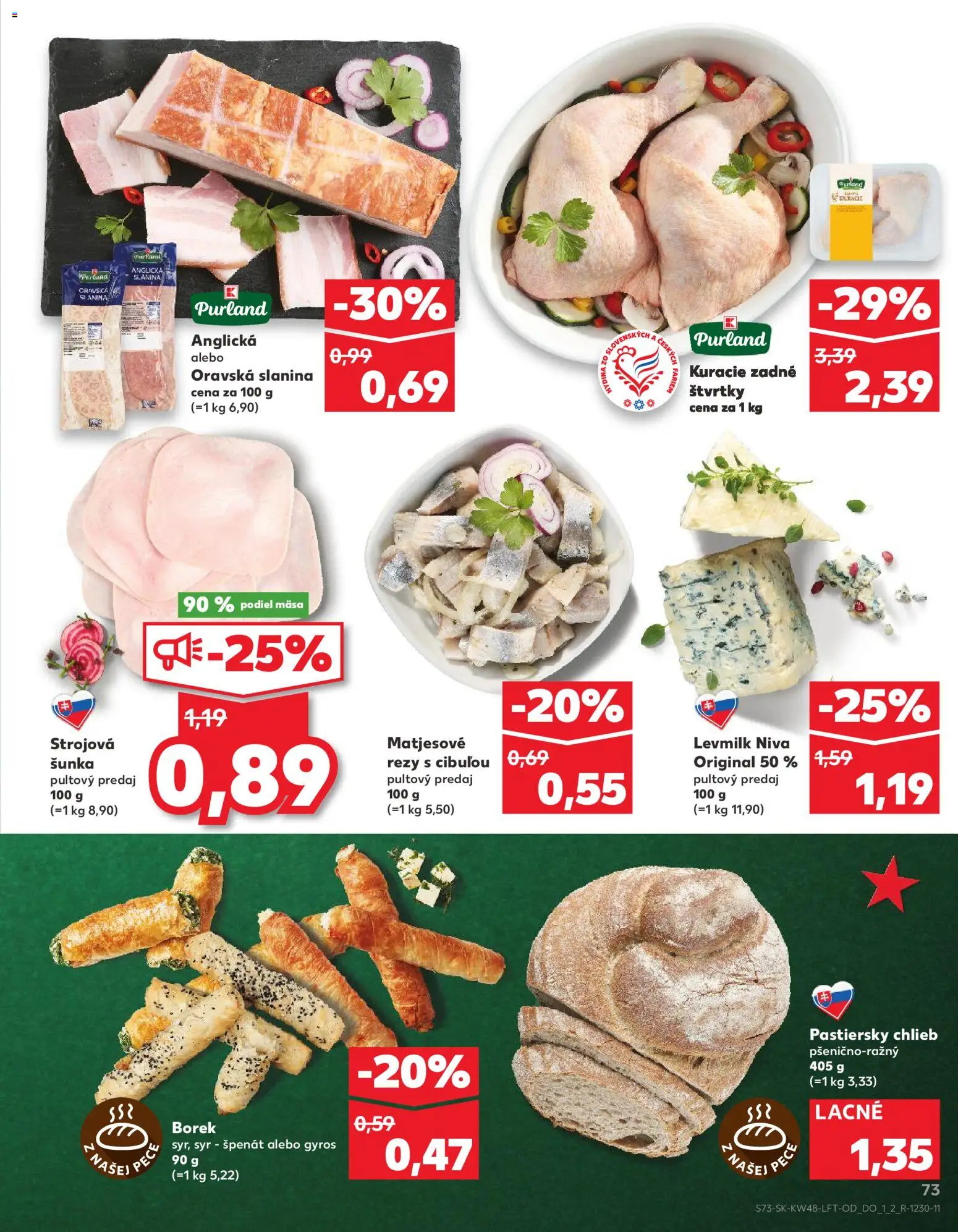 Náhľad Kaufland letáku platného od 27.11.2025 - Syr, Gyros, Chlieb, Niva, Šunka, Slanina, Anglická slanina