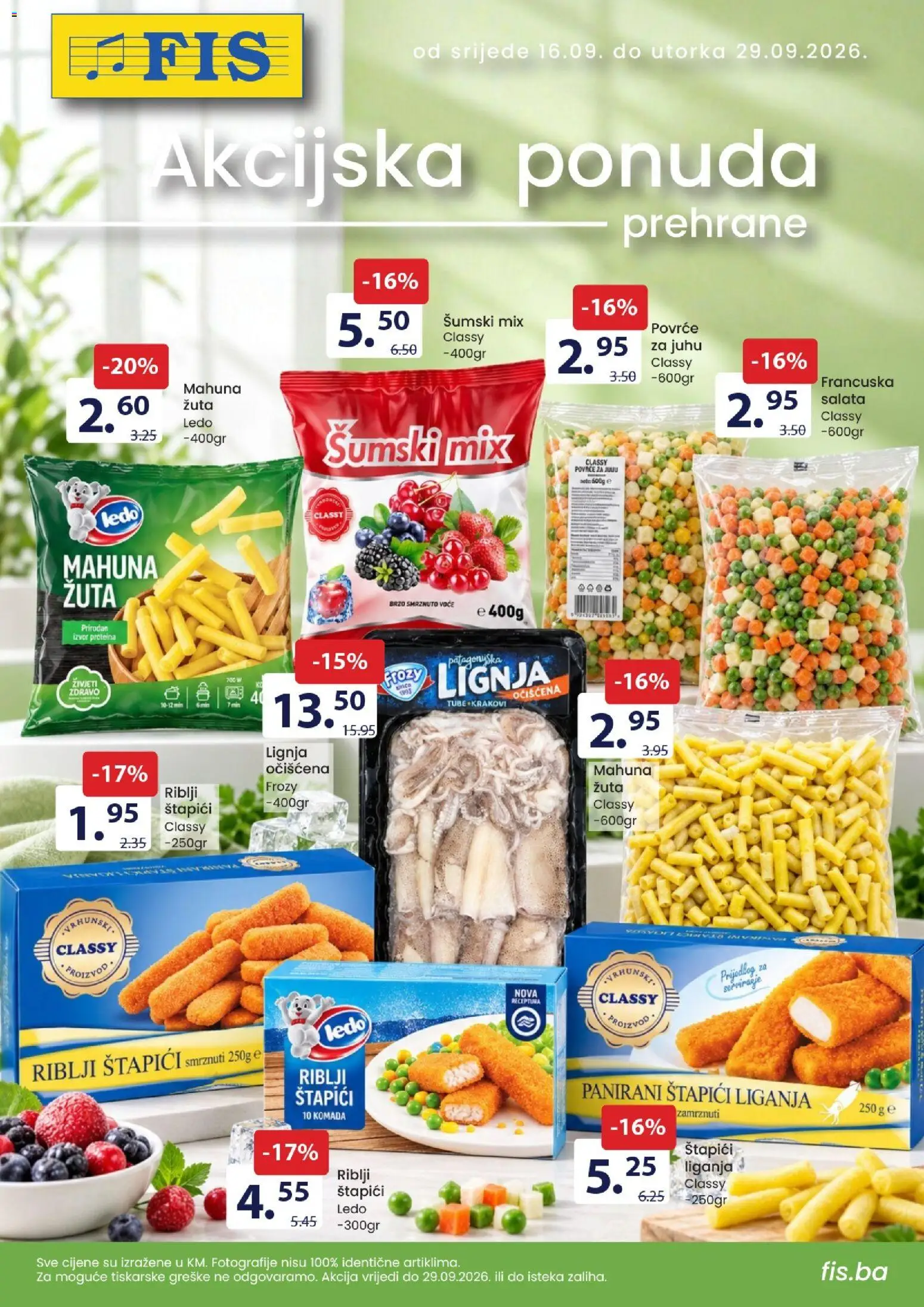 Pregled letka FIS Akcijska ponuda trgovine FIS vrijedi od 16.09.2026