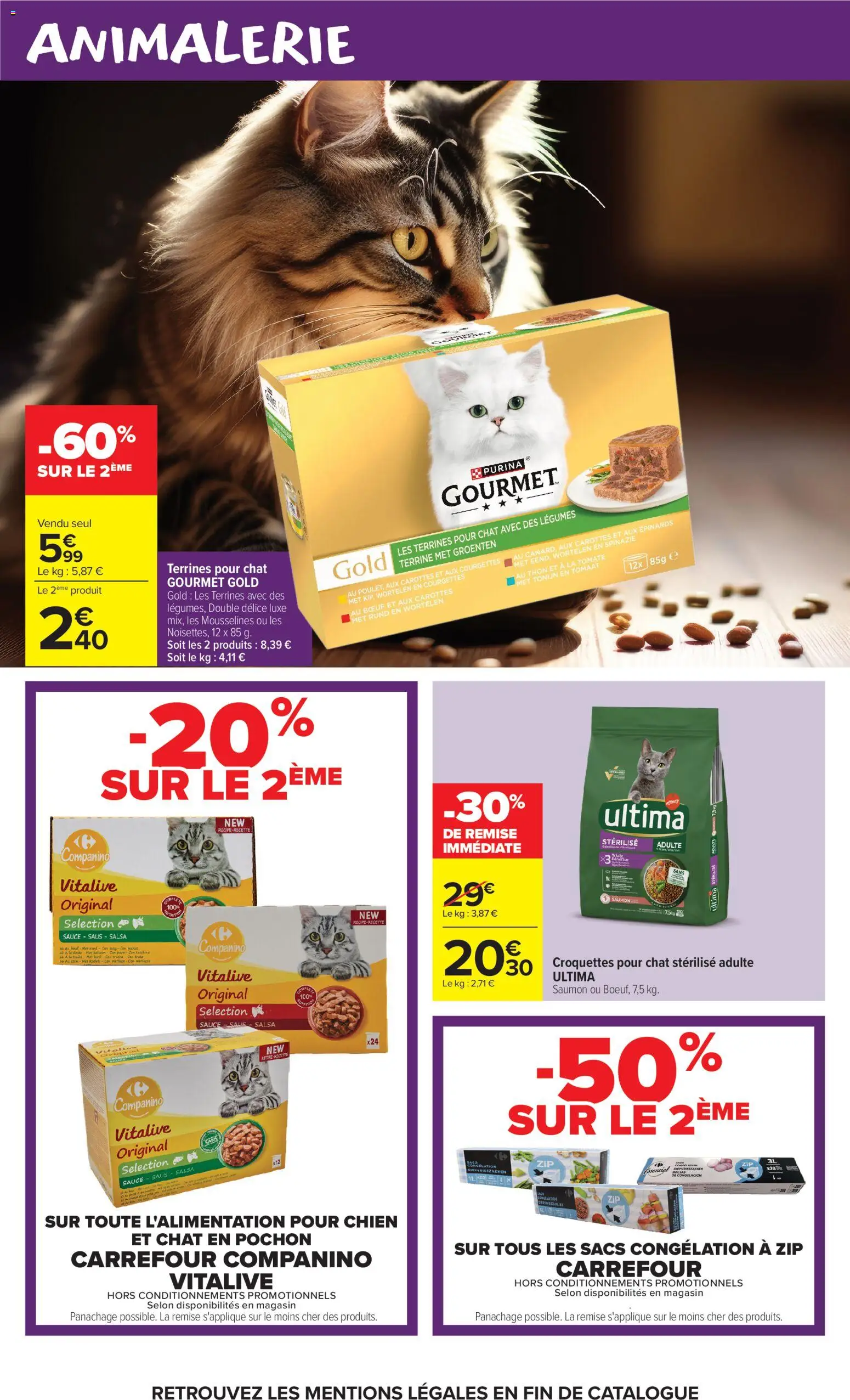Prévisualisation de Carrefour Market Les calendriers de l'avent du magasin Carrefour Market formulaire valide 03/11/2026 - Croquettes pour chat, Saumon, Carottes, Tomate, Thon, Épinards, Croquettes, Croquettes pour chat sterilise
