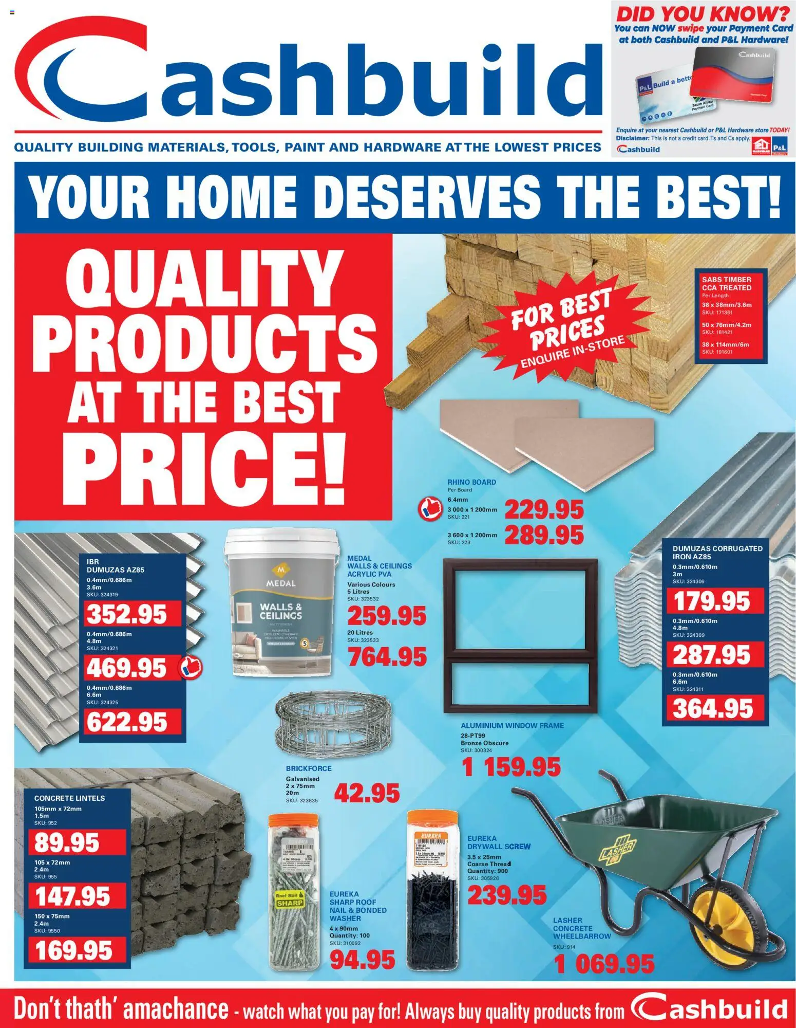 Preview of Cashbuild flyer valid from 20/04/2026 - Watch, Paint, Iron, Wheelbarrow, Frame