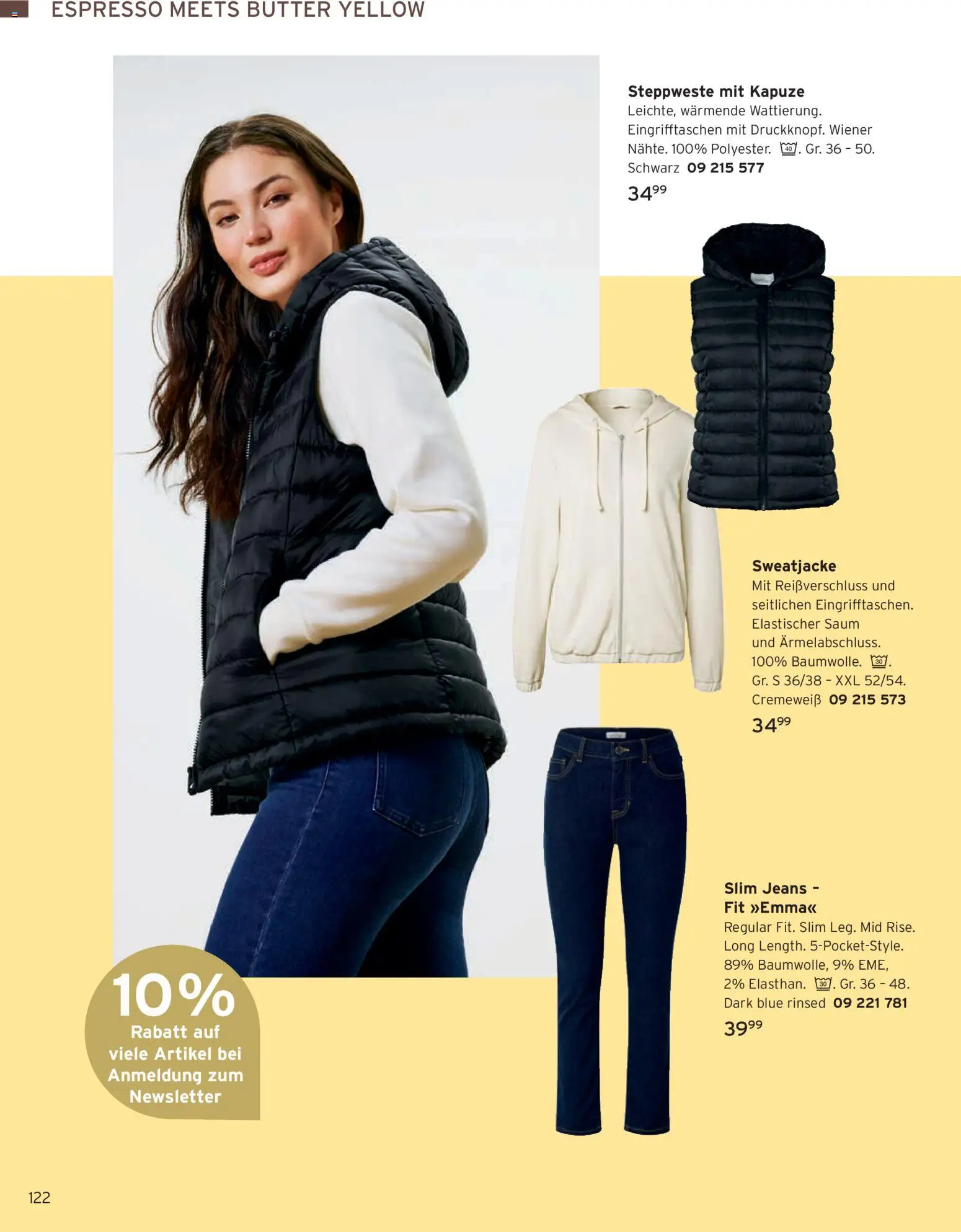 Vorschau von dem Prospekt des Geschäftes Tchibo, gültig ab dem 01.09.2026 - Butter, Jeans, Sweatjacke, Steppweste