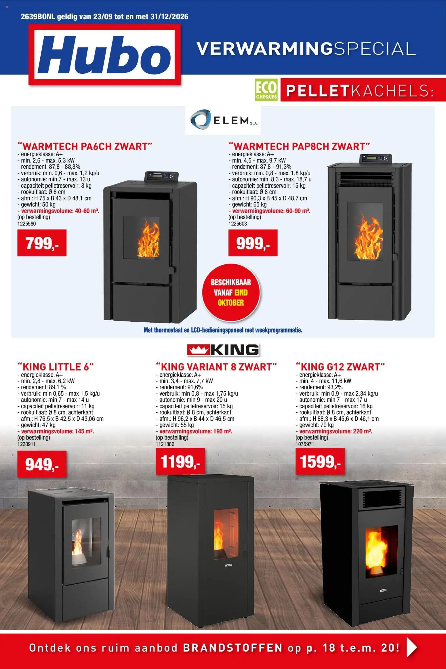 Voorbeeld van Hubo Verwarmingspecial van winkel Hubo geldig vanaf 23/09/2026 - Gewicht