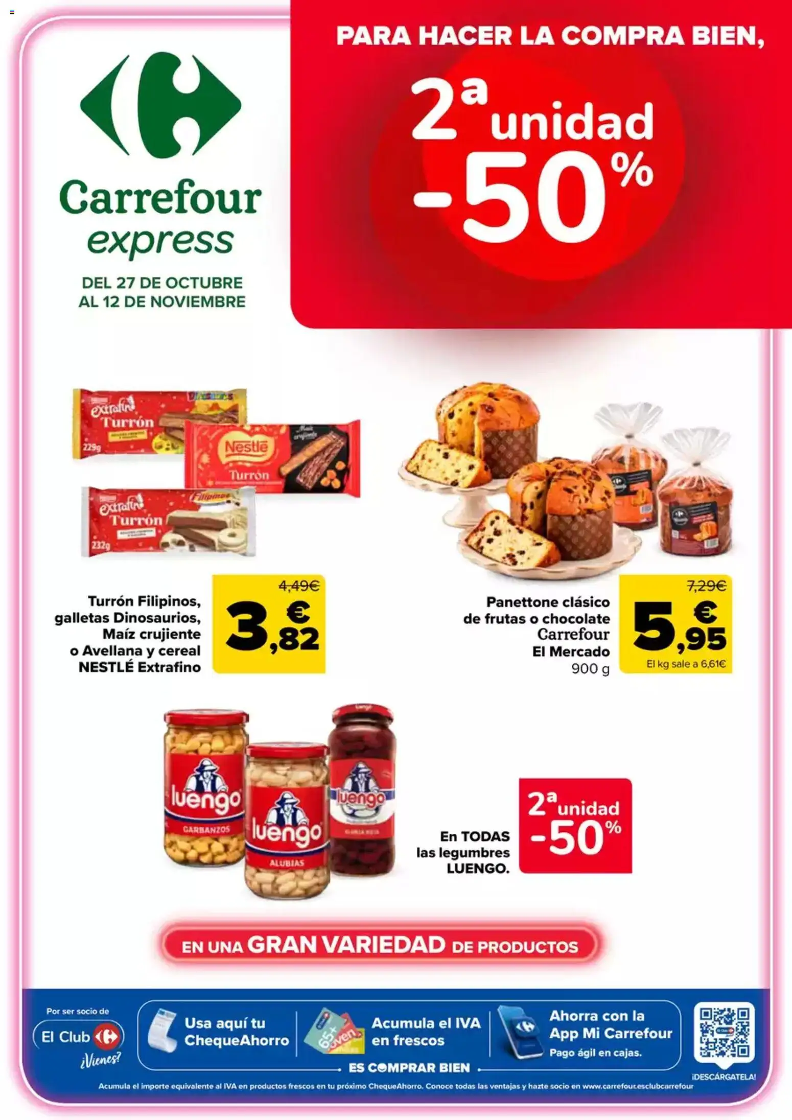 Vista previa del folleto de la tienda Carrefour Express válido desde el 27/10/2026 - Chocolate, Galletas, Legumbres, Maíz