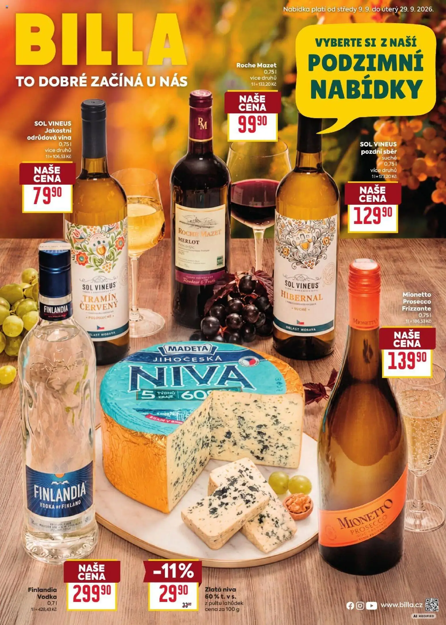 Náhled nabídky: Billa Billa leták - Podzimní nápoje platný od 09.09.2026