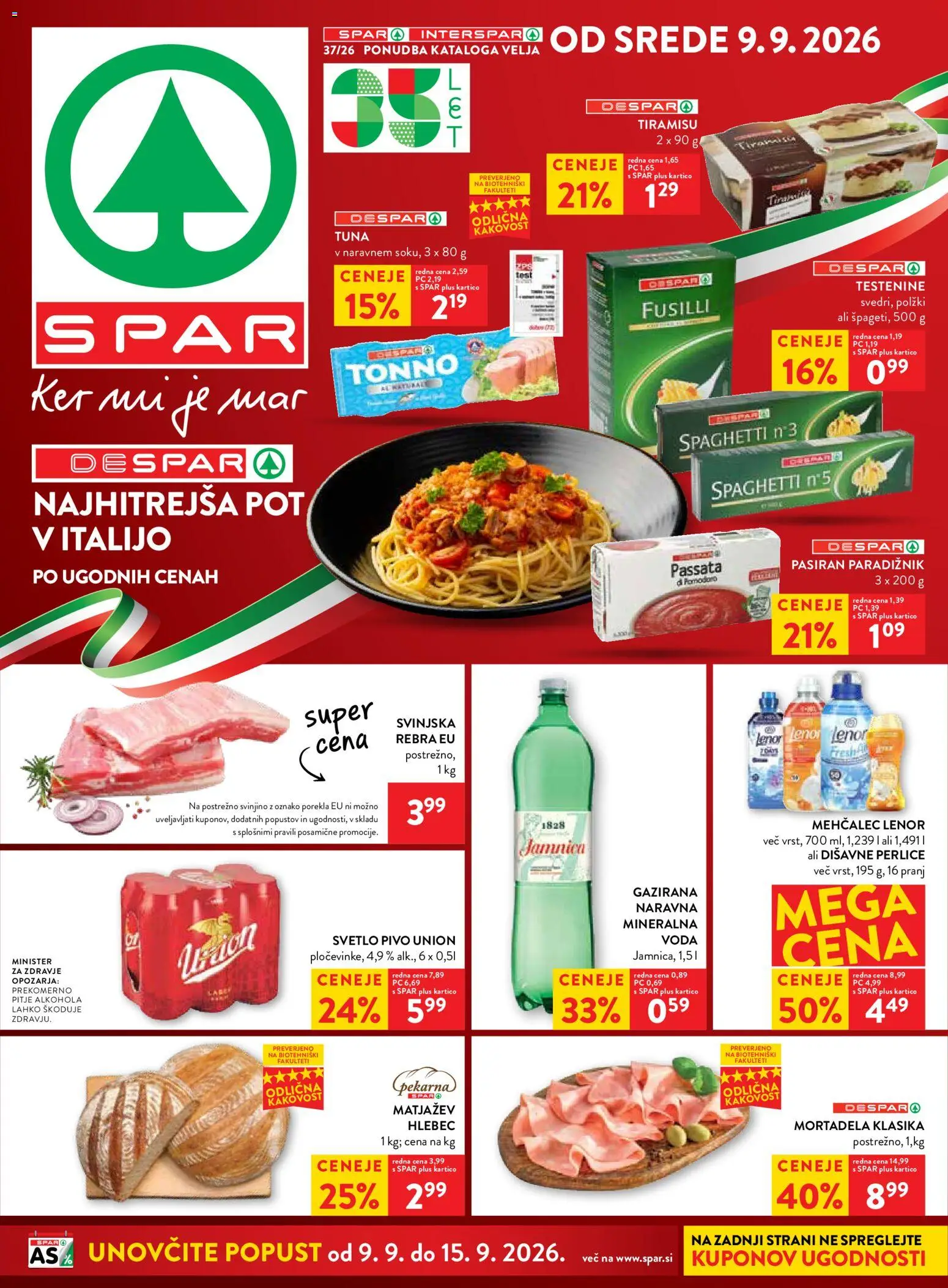 Predogled kataloga iz trgovine Spar veljaven od 09.09.2026