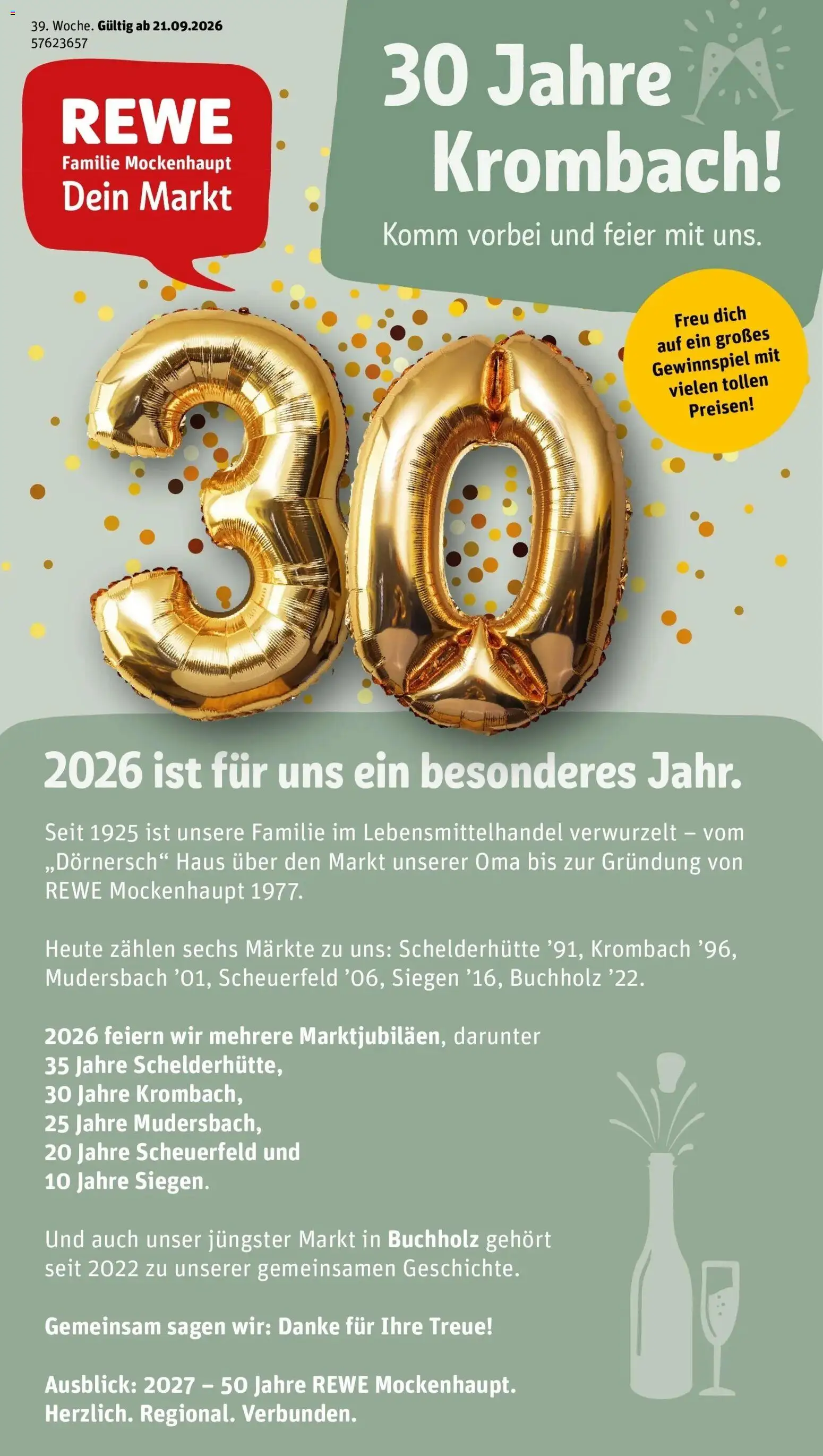 Vorschau von dem Prospekt des Geschäftes Rewe, gültig ab dem 21.09.2026