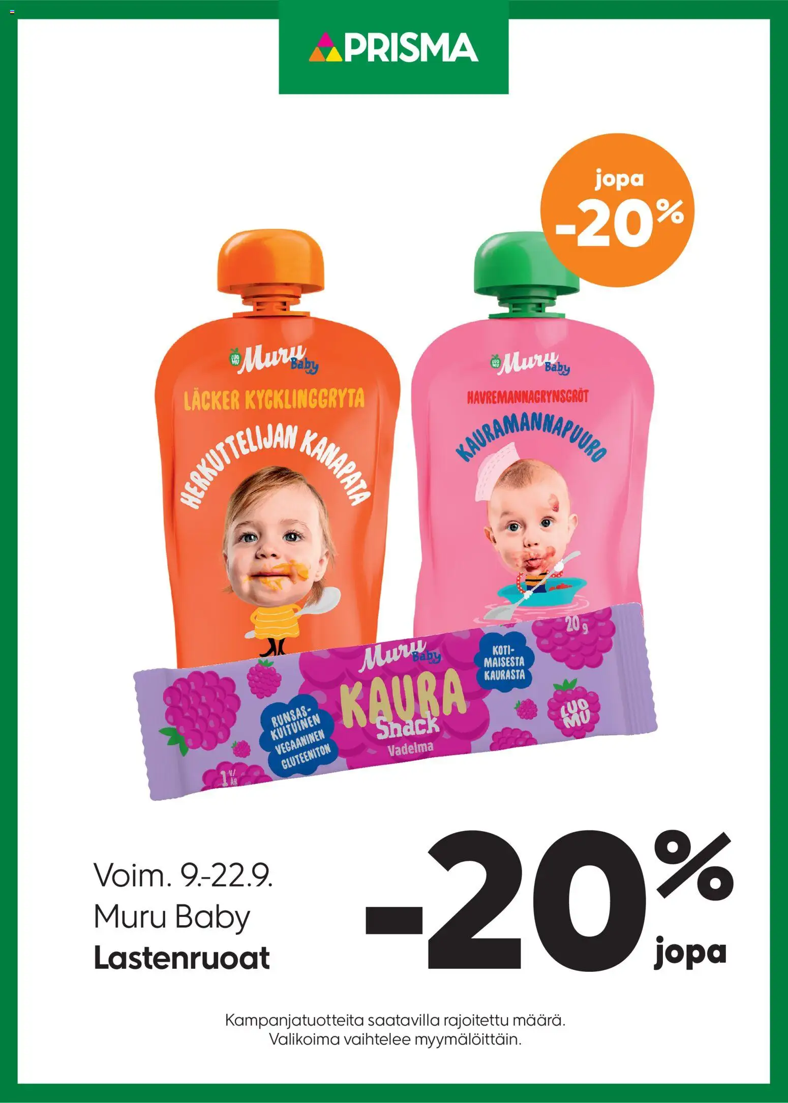 Kaupan Prisma Prisma - Muru Baby esikatselu, voimassa 09/09/2026