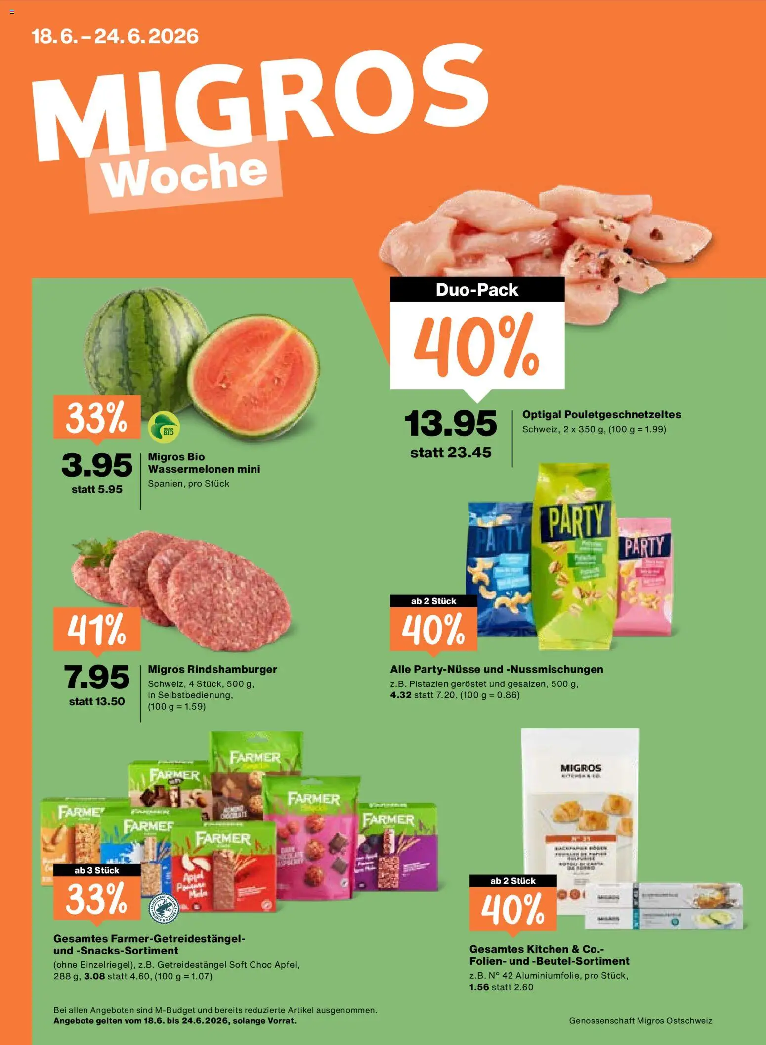 Vorschau des Merkblatts Migros aktionen vom Shop Migros gültig von 18.06.2026 bis 24.06.2026