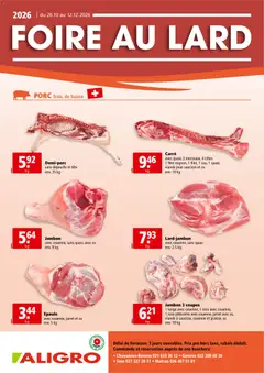 Vorschau des Merkblatts Aligro aktionen Foire au lard Sion vom Shop Aligro gültig von 26.10.2026 bis 12.12.2026