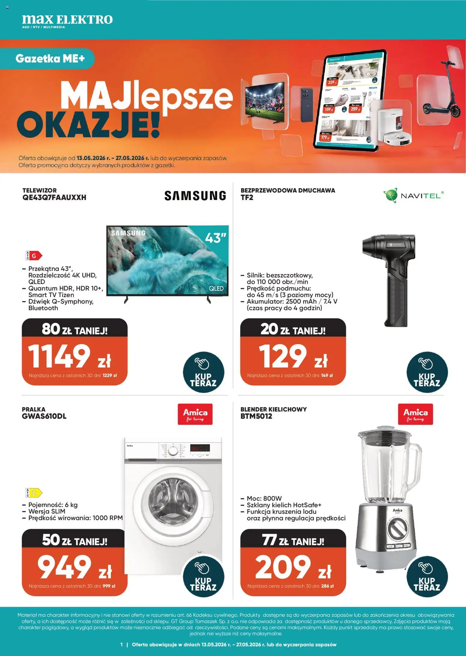 Pogląd gazetki "Max elektro gazetka" ze sklepu Max elektro ważnej od 13.05.2026