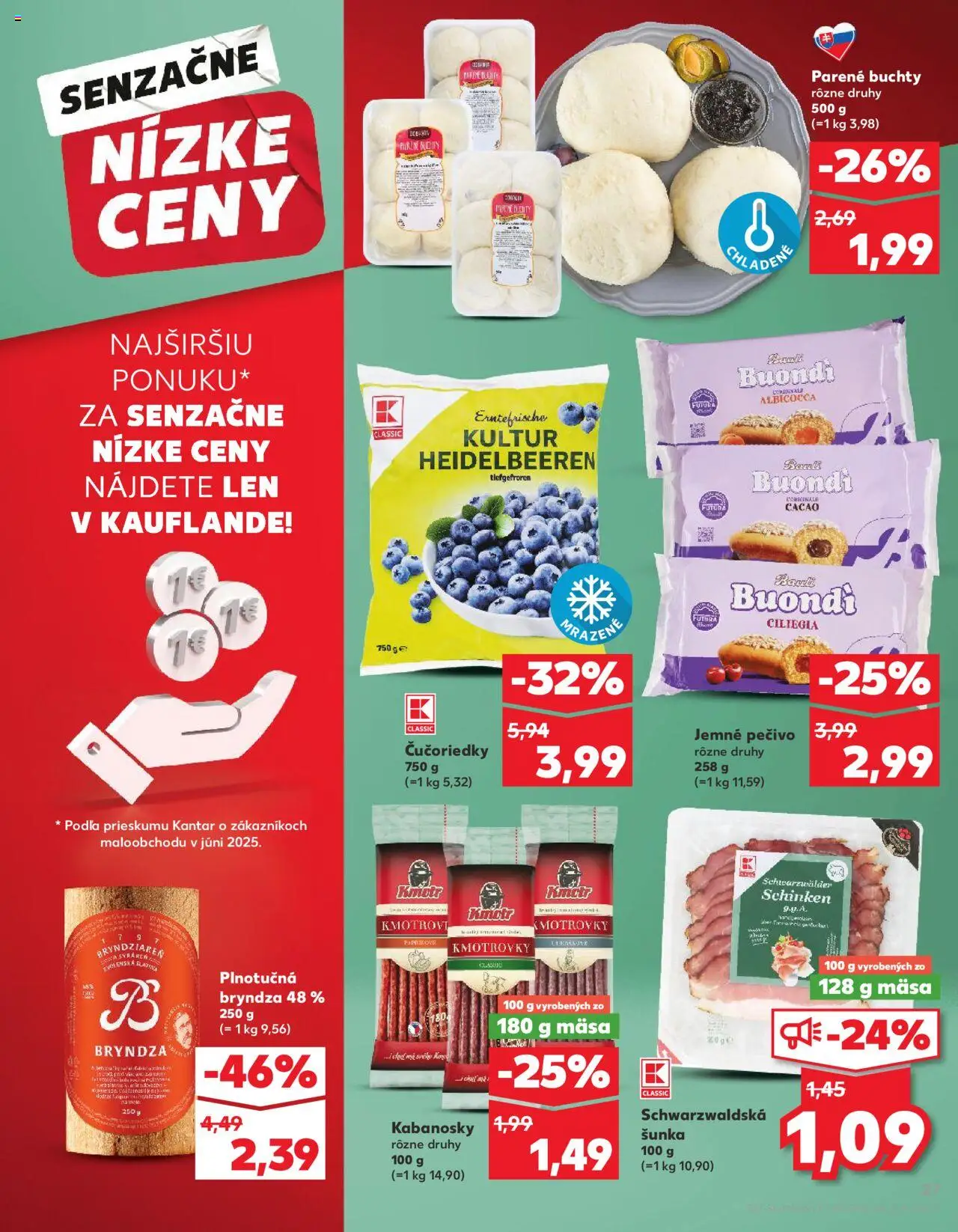 Náhľad Kaufland letáku platného od 04.09.2025 - Bryndza, Čučoriedky, Šunka