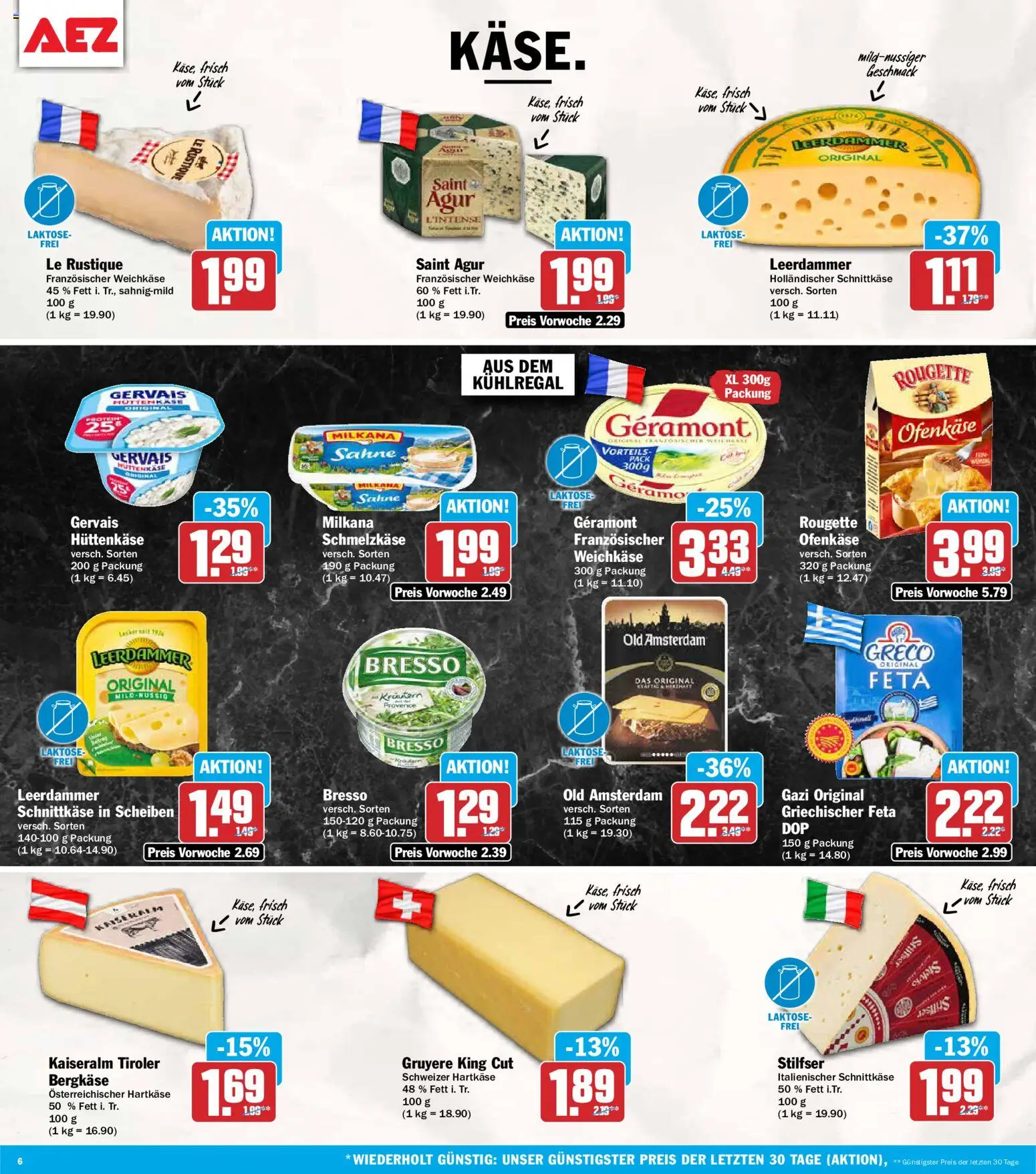 Vorschau von dem Prospekt des Geschäftes AEZ, gültig ab dem 26.10.2026 - Hüttenkäse, Feta, Sahne, Geramont, Leerdammer, Bresso, Milkana