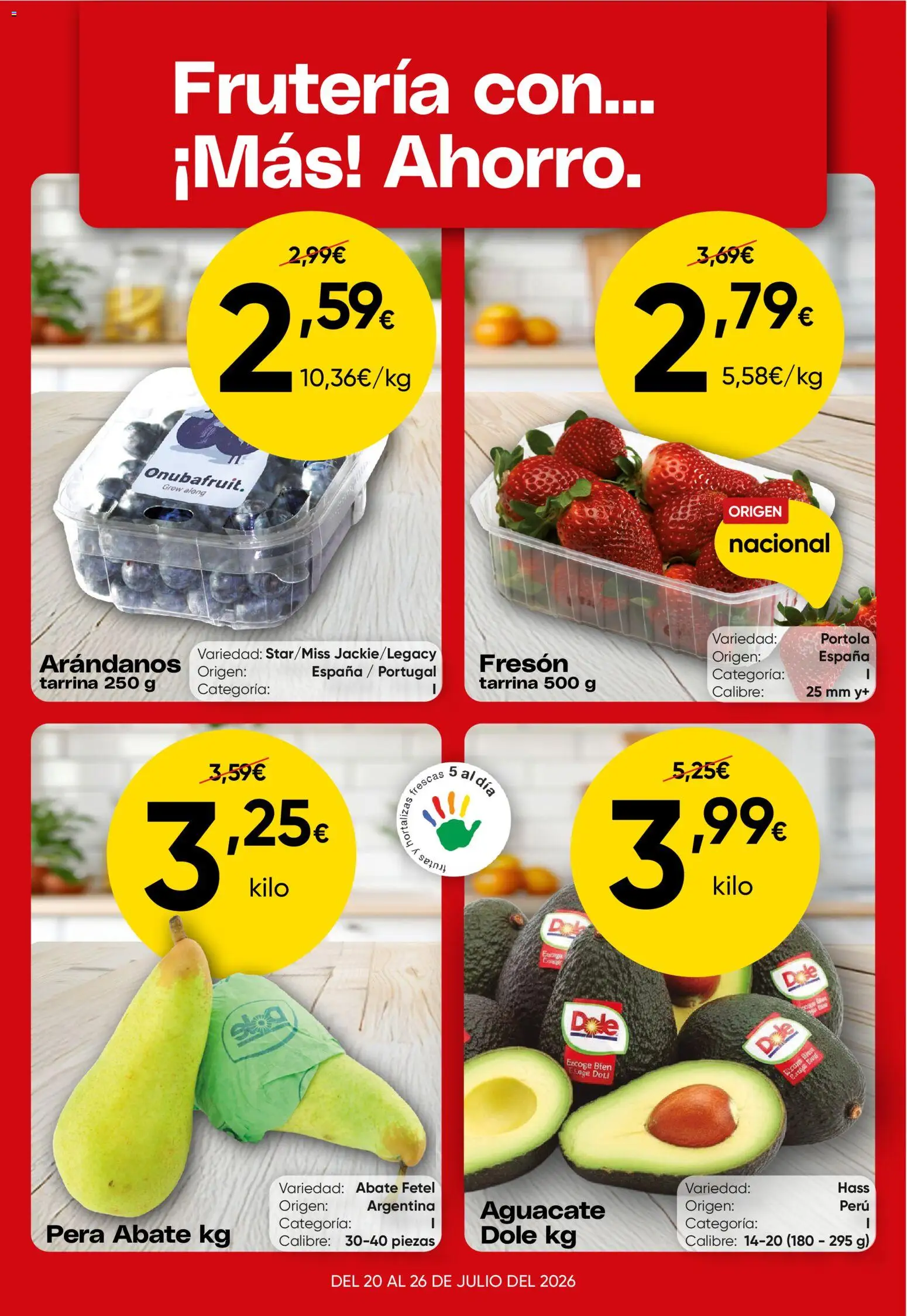 Vista previa del folleto de la tienda Froiz válido desde el 20/07/2026 - Aguacate, Arándanos