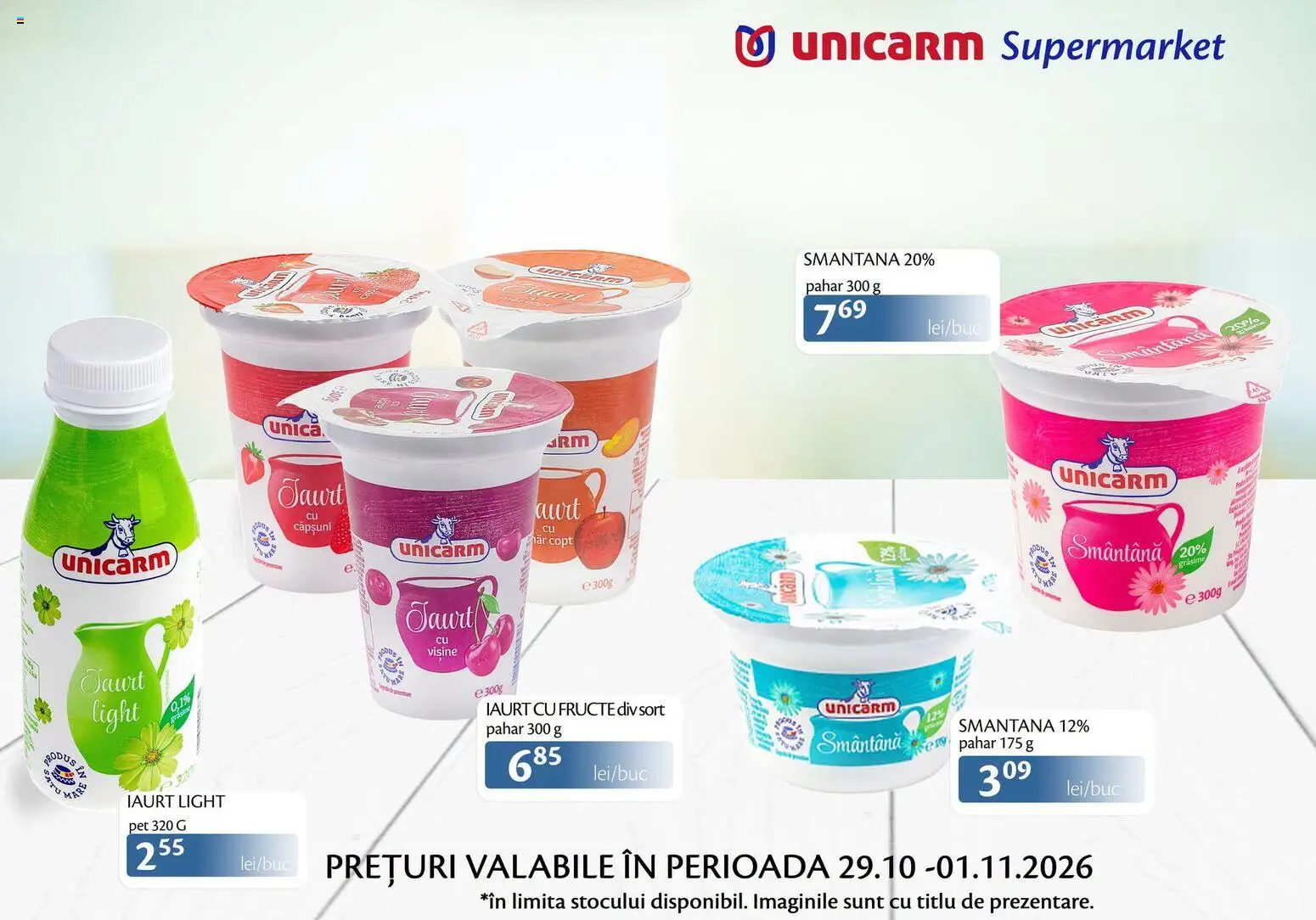 Previzualizarea de cataloage: Unicarm Unicarm Catalog Produse lactate valabil de la 29.10.2026 - Fructe, Căpșuni, Iaurt, Smântână, Șort