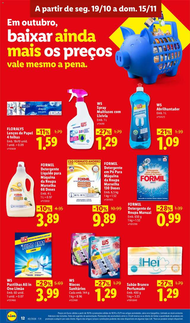 Novo folheto Lidl a partir de 19/10