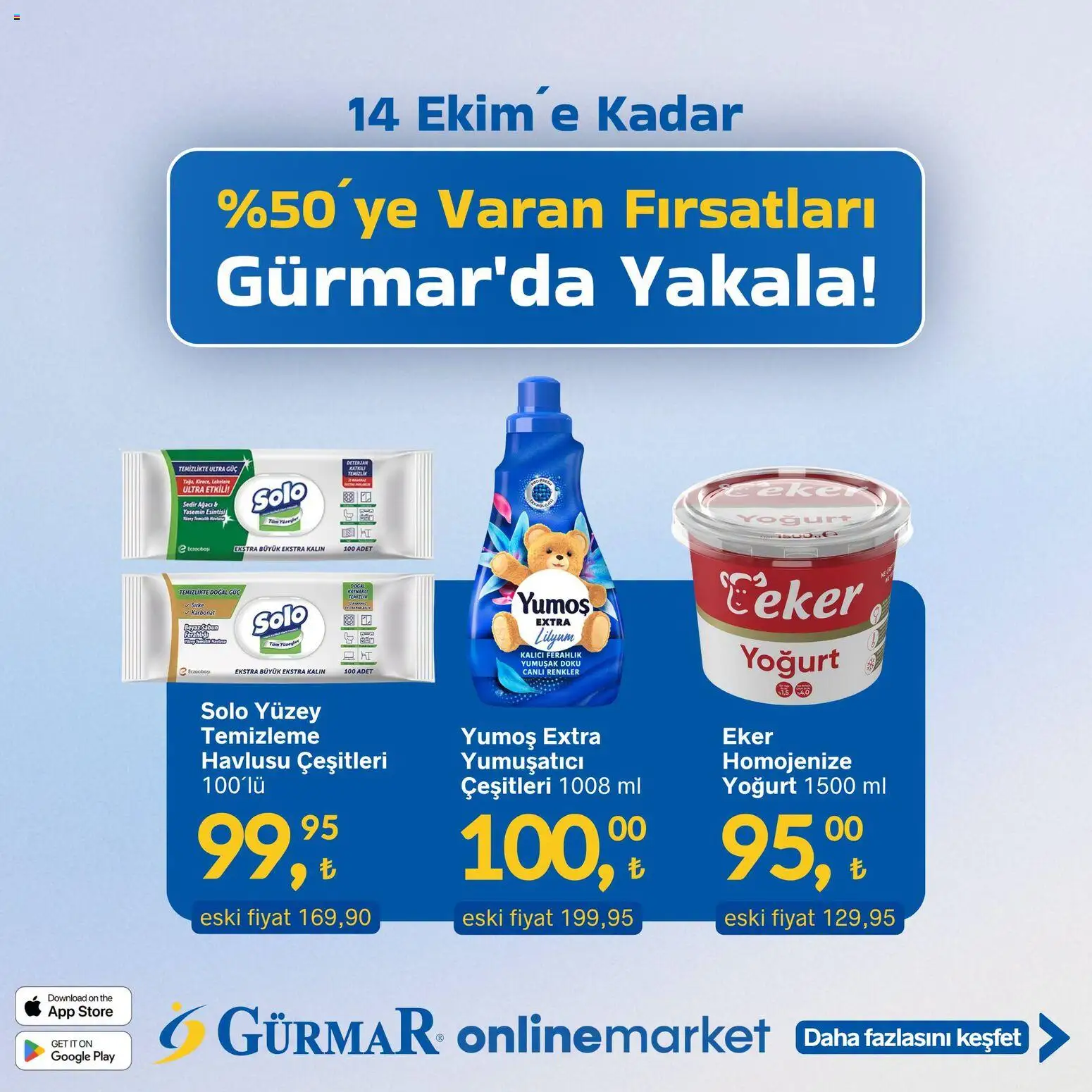 Gürmar Gürmar - Varan Firsatlar 01.10.2026 - Broşürünün önizlemesi - Yoğurt, Yasemin, Sirke, Yumuşatıcı, Sabun