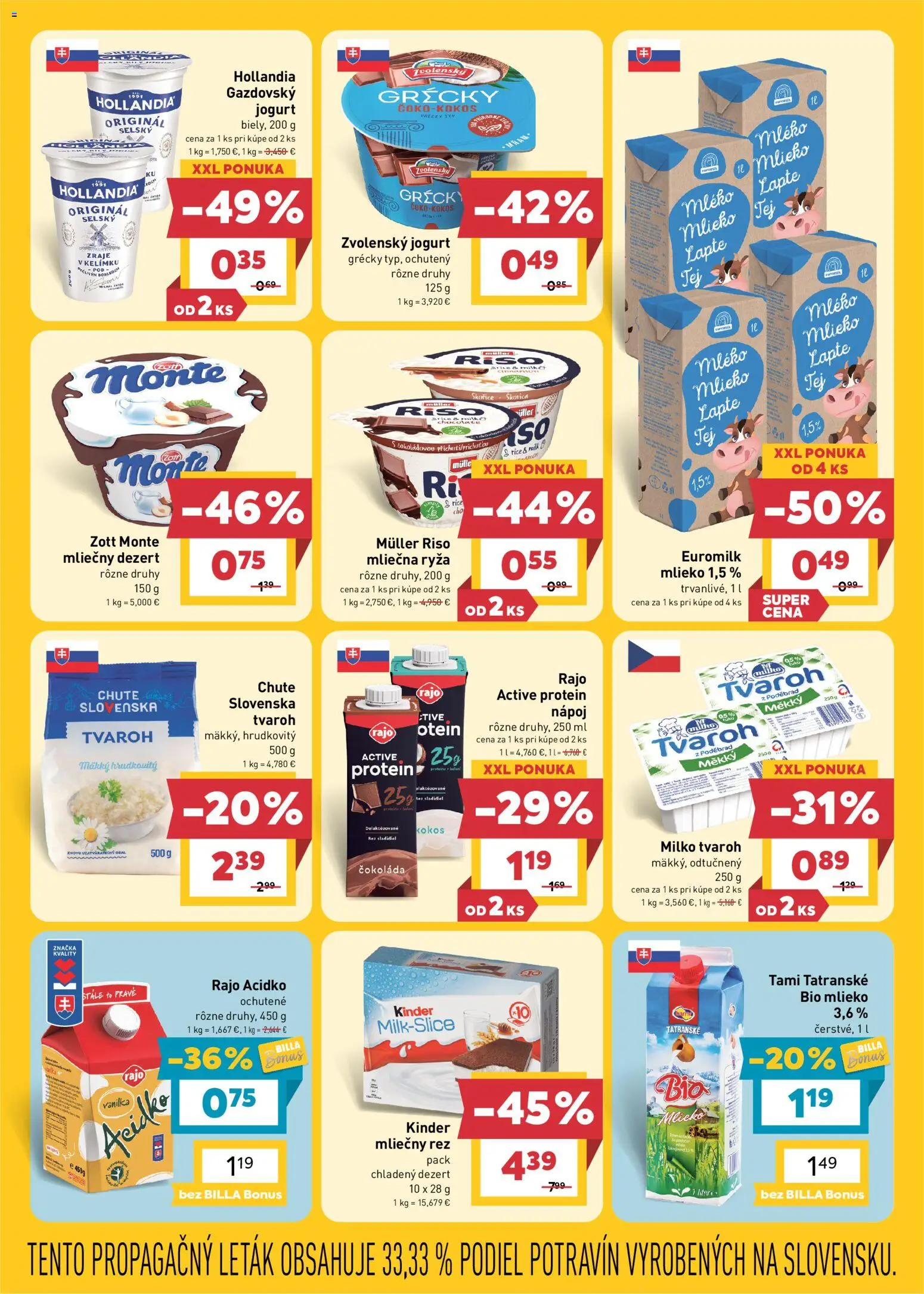 Náhľad Billa letáku platného od 14.10.2026 - Protein, Tvaroh, Kinder, Dezert, Ryža, Jogurt, Acidko, Grécky jogurt