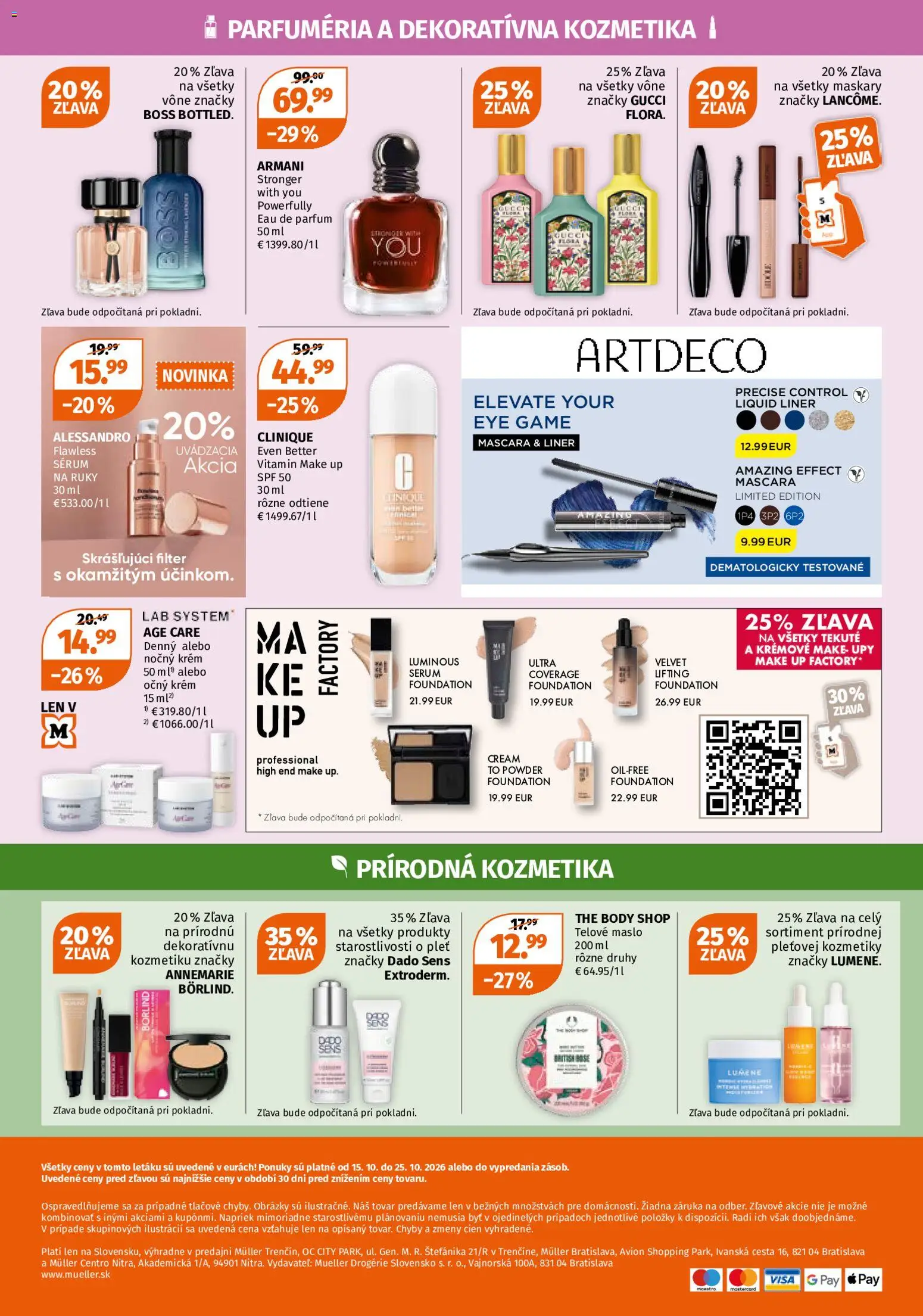 Náhľad Müller letáku platného od 15.10.2026 - Maslo, Make up, Krém