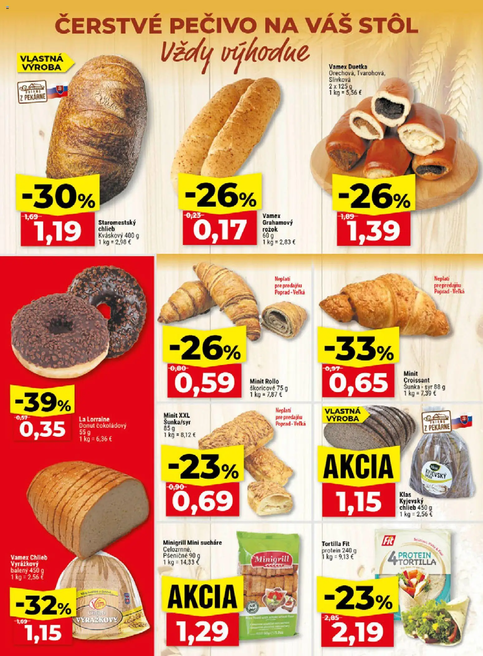 Náhľad Klas letáku platného od 07.09.2026 - Syr, Tortilla, Croissant, Stôl, Donut, Šunka, Rožok, Sucháre