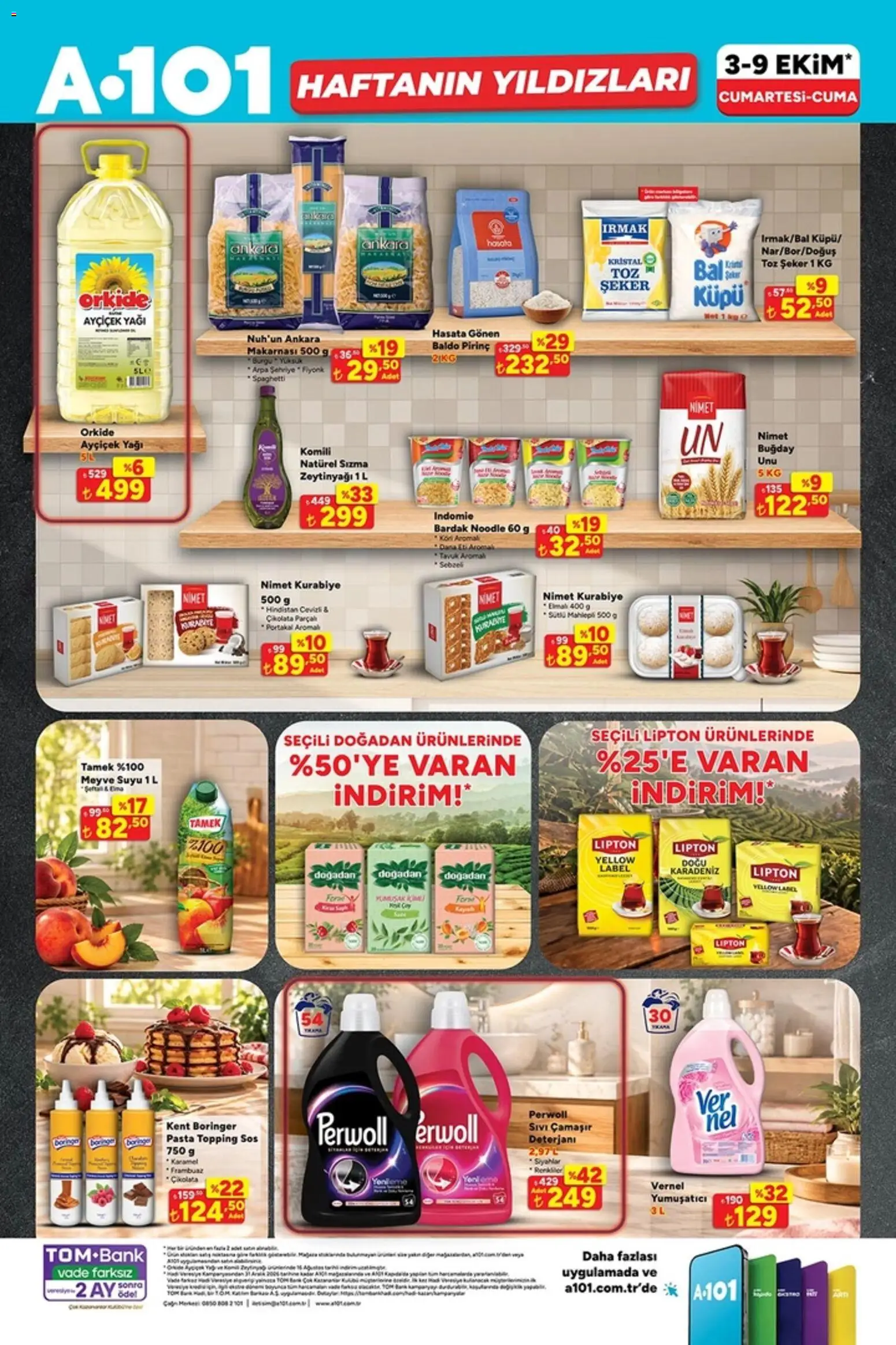 A101 A101 Katalog 03.10.2026 - Broşürünün önizlemesi - Çikolata, Zeytinyağı, Şeker, Meyve suyu, Yumuşatıcı, Sos, Bardak, Toz şeker