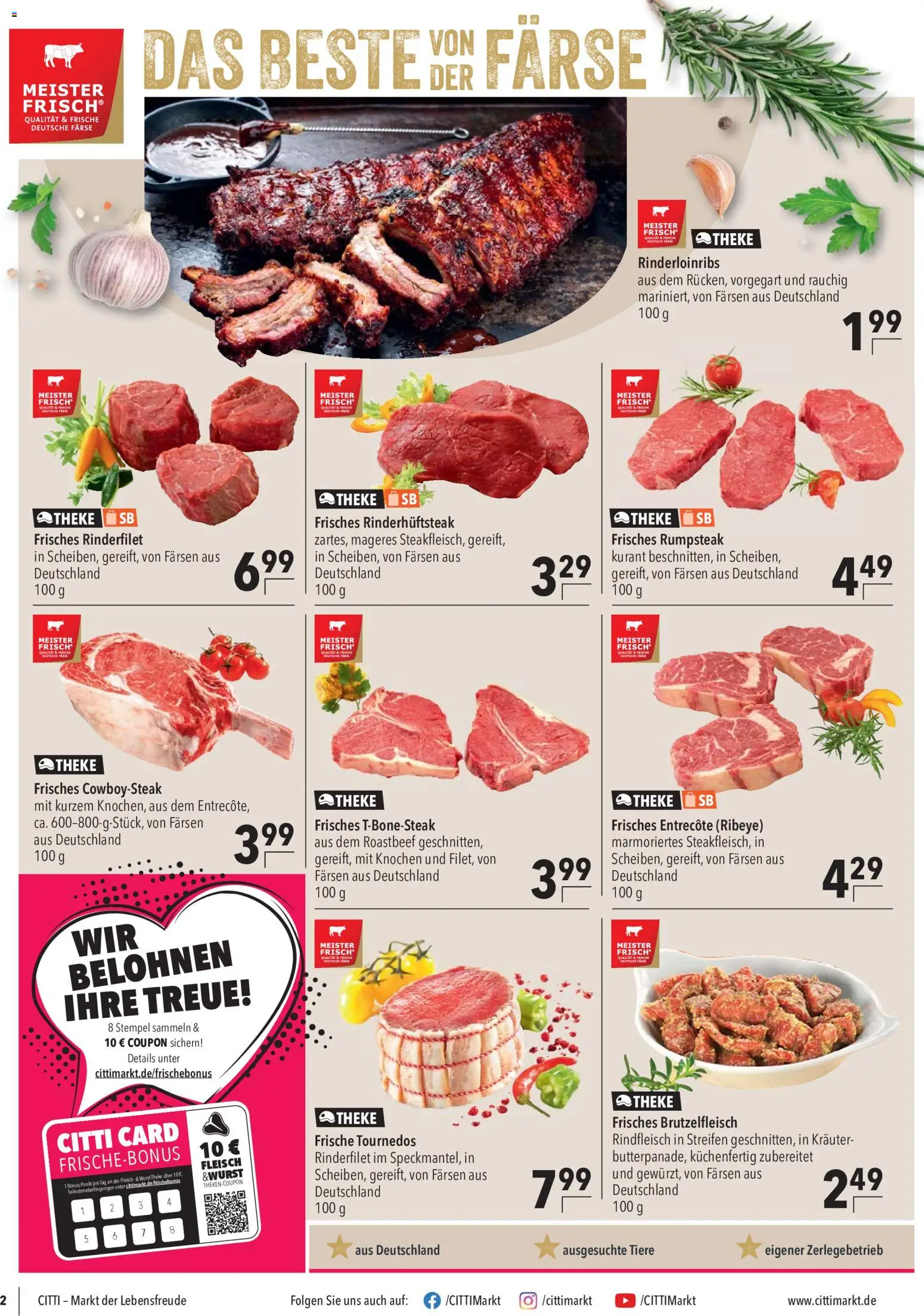 Vorschau von dem Prospekt des Geschäftes CITTI Markt, gültig ab dem 28.10.2026 - Entrecote, Rumpsteak, Roastbeef, Fleisch, Rinderfilet, Rindfleisch, Theke