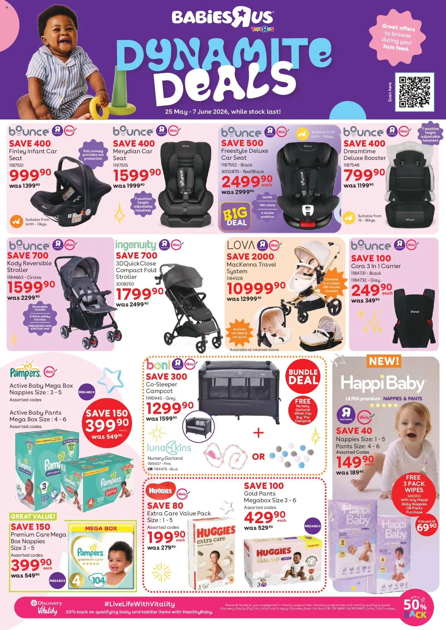 Preview of Babies R Us flyer valid from 25/05/2026 - Box, Stock, Pants, Nappies