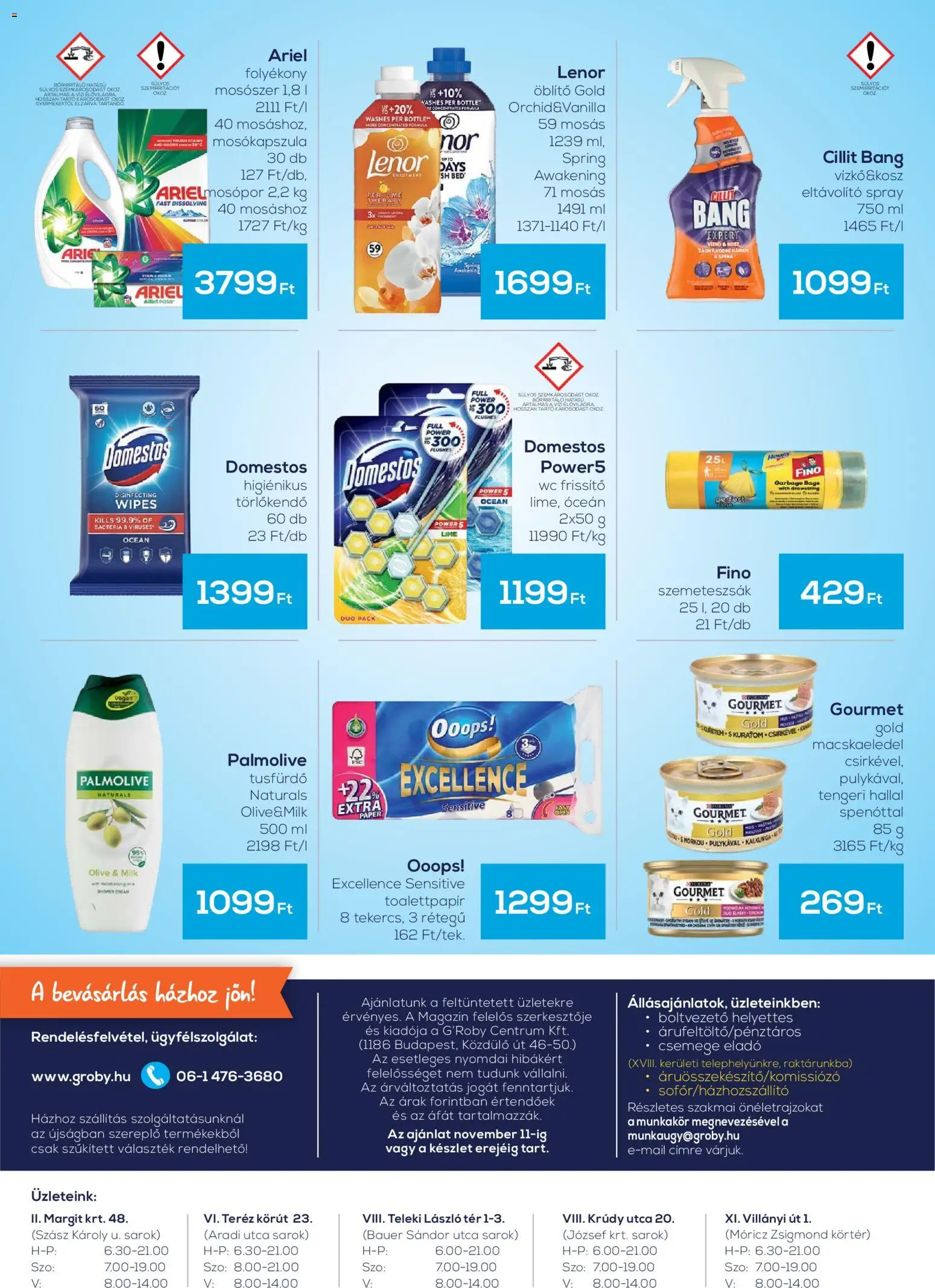 G'Roby - G'Roby akciós újság megtekintése, amely érvényes 2026.10.29.-től - Lime, Gourmet, Mosószer, Lenor, Macskaeledel, Szemeteszsák, Csemege, Törlőkendő