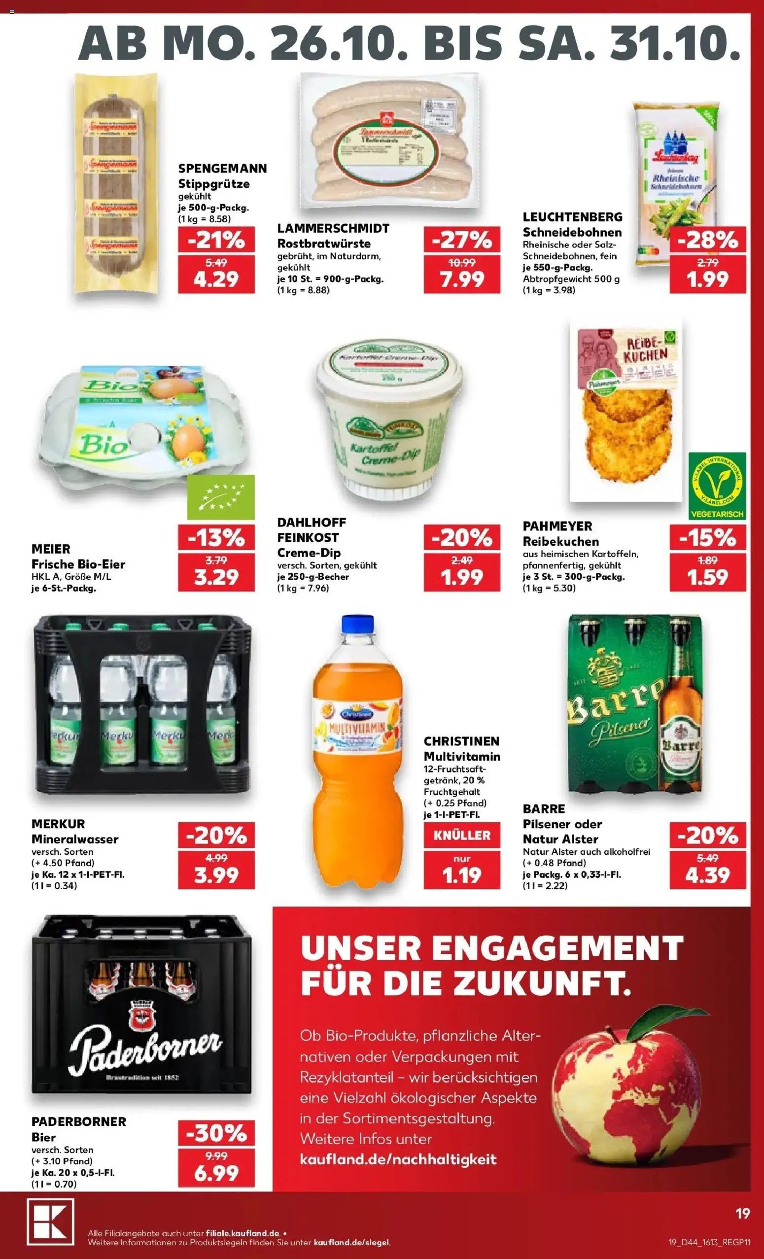 Vorschau von dem Prospekt des Geschäftes Kaufland, gültig ab dem 26.10.2026 - Kuchen, Mineralwasser, Salz