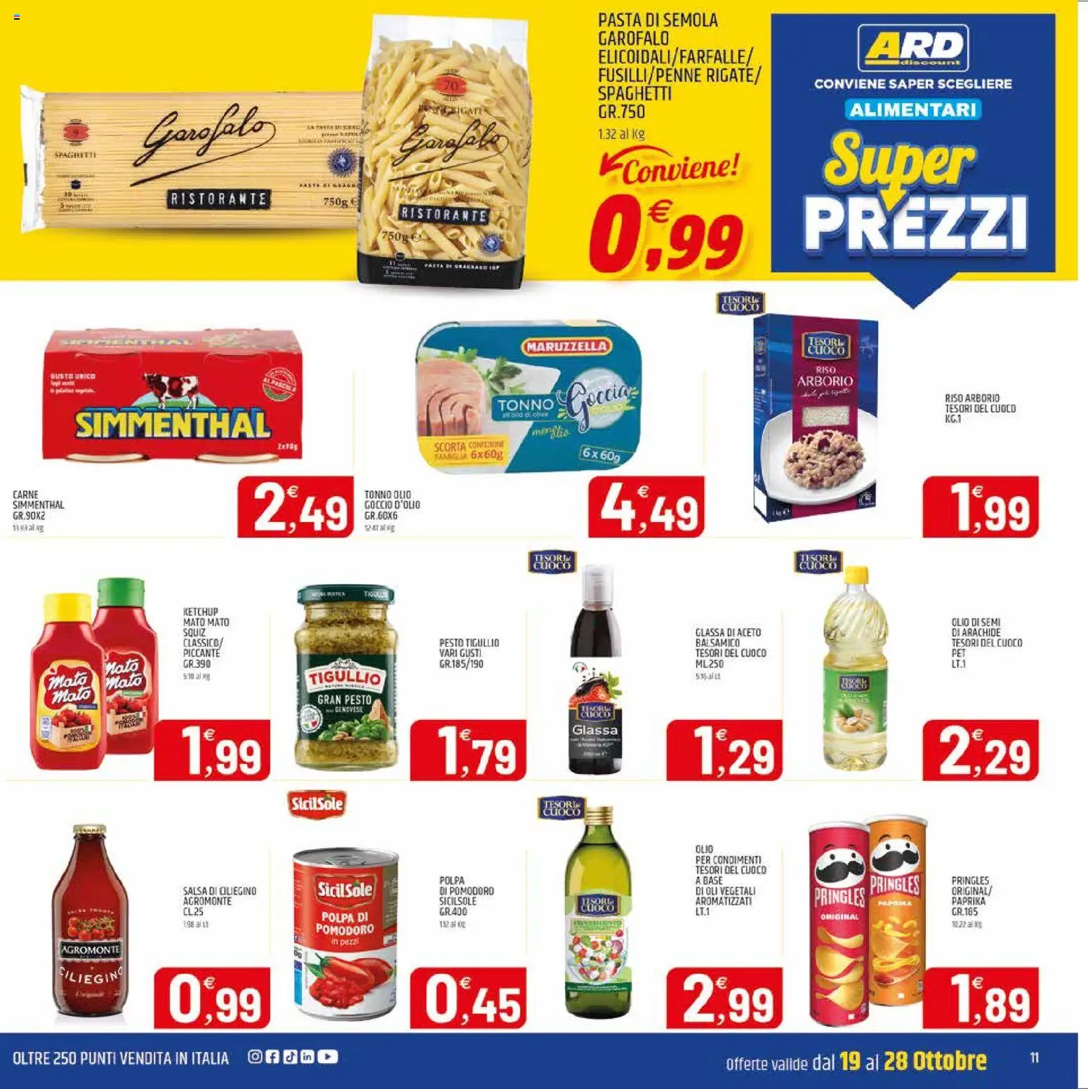 Anteprima dell'opuscolo ARD Discount volantino Sardegna dal negozio ARD Discount valido da 19/10/2026 - Pasta, Pomodoro, Olio, Tonno, Riso, Pesto, Ketchup, Glassa