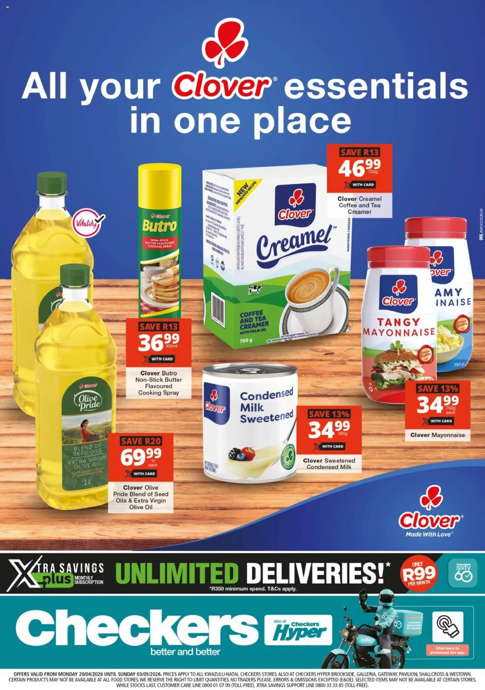 Checkers - Kwazulu Natal - Clover Promotion 20/04 - 03/05/2026