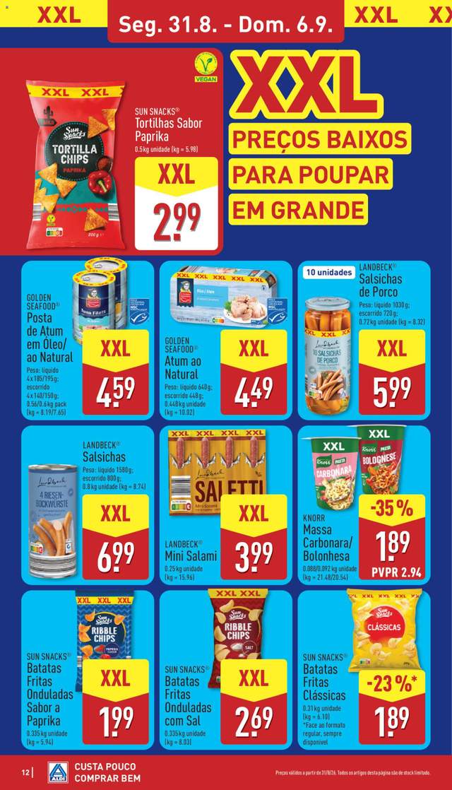 Novo folheto Aldi a partir de 31/08
