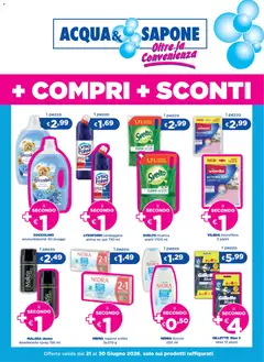 Anteprima dell'opuscolo Acqua e Sapone volantino Più compri più sconti dal negozio Acqua e Sapone valido da 21/06/2026