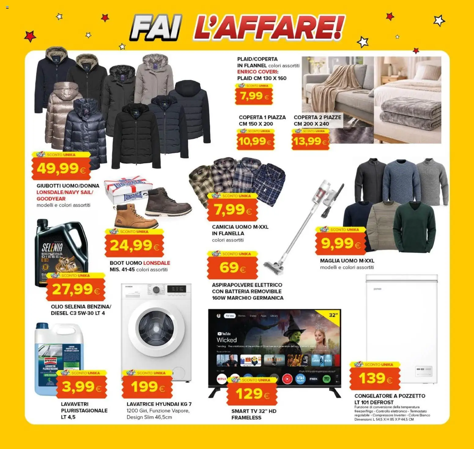 Anteprima dell'opuscolo Oasi volantino Zagarolo dal negozio Oasi valido da 22/10/2026 - Lavatrice, TV, Aspirapolvere, Olio, Congelatore a pozzetto, Plaid, Coperta, Lavavetri