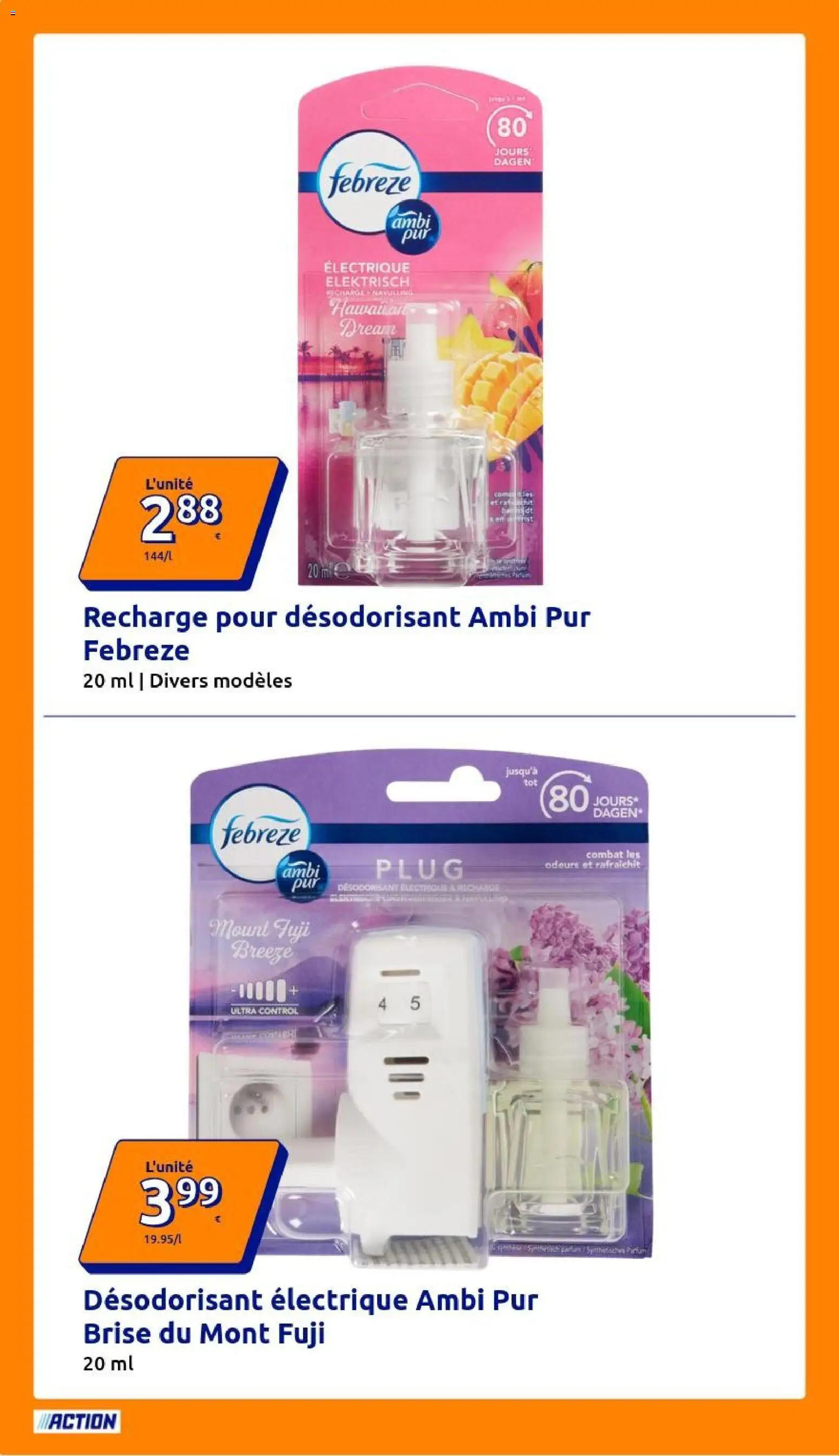 Prévisualisation de Action catalogue du magasin Action formulaire valide 28/10/2026 - Désodorisant