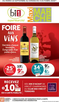 Prévisualisation de bi1 Foire aux vins Maxi marché du magasin bi1 formulaire valide 22/09/2026