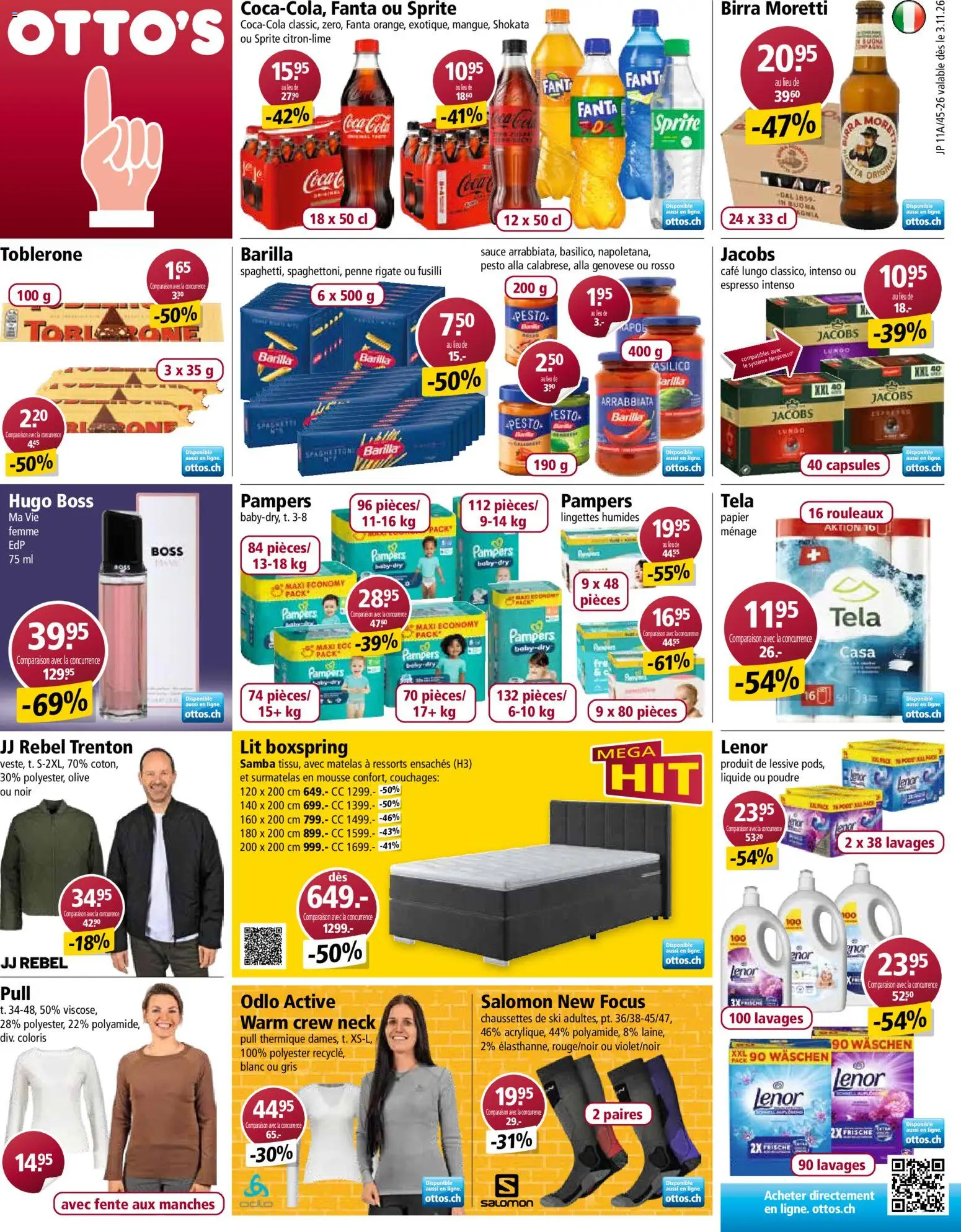 Vorschau des Merkblatts Otto's aktionen FR vom Shop Otto's gültig von 03.11.2026 bis 09.11.2026 - Ski, Coca Cola, Pampers, Fanta, Barilla, Sprite