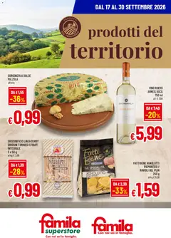 Anteprima dell'opuscolo Famila volantino Prodotti del Territorio dal negozio Famila valido da 17/09/2026
