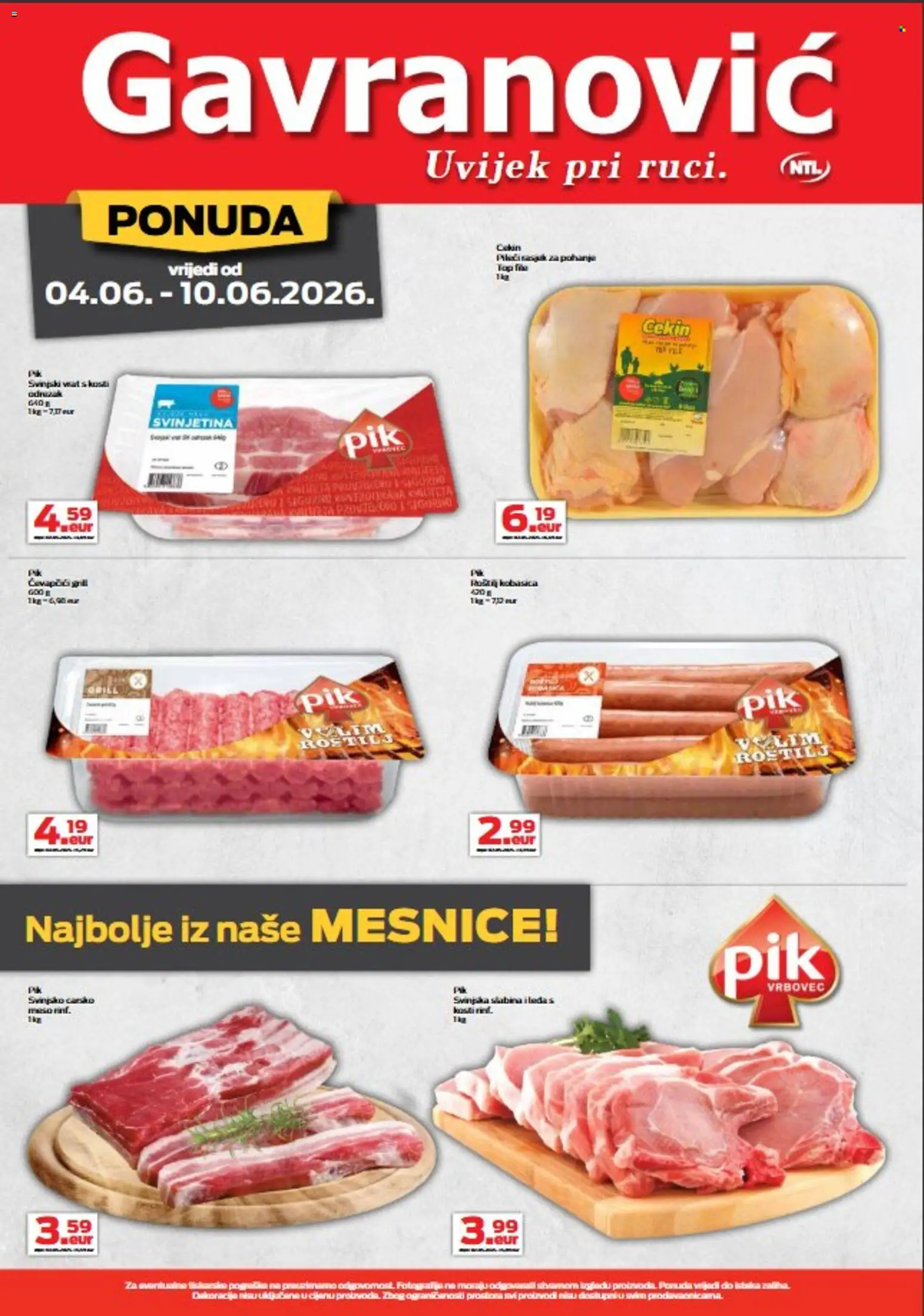 Pregled letka Gavranović Katalog trgovine Gavranović vrijedi od 04.06.2026